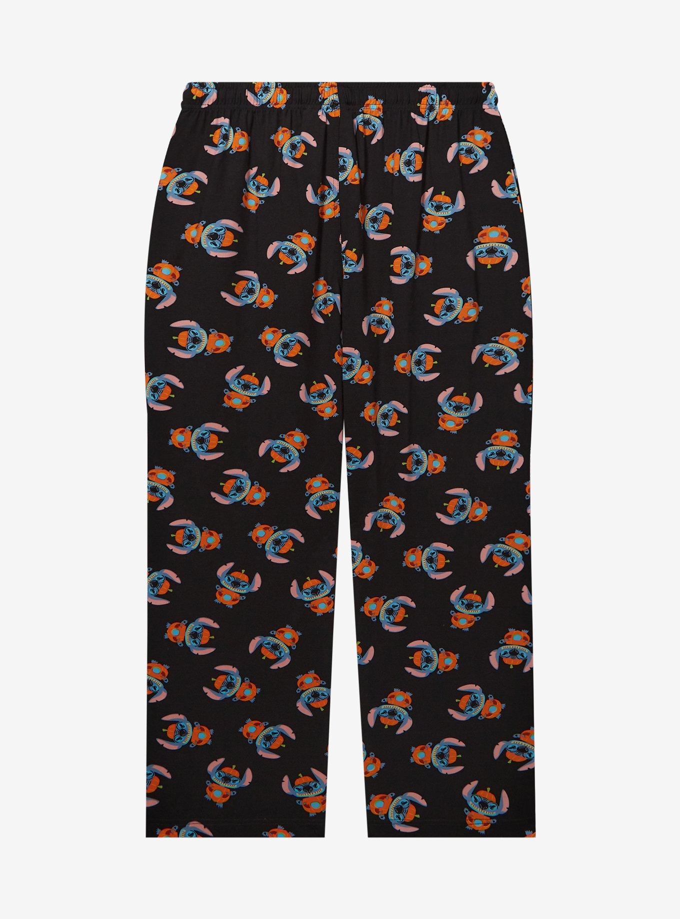 Disney Lilo & Stitch Pumpkin Stitch Allover Print Women's Plus Size Sleep Pants — BoxLunch Exclusive, , hi-res