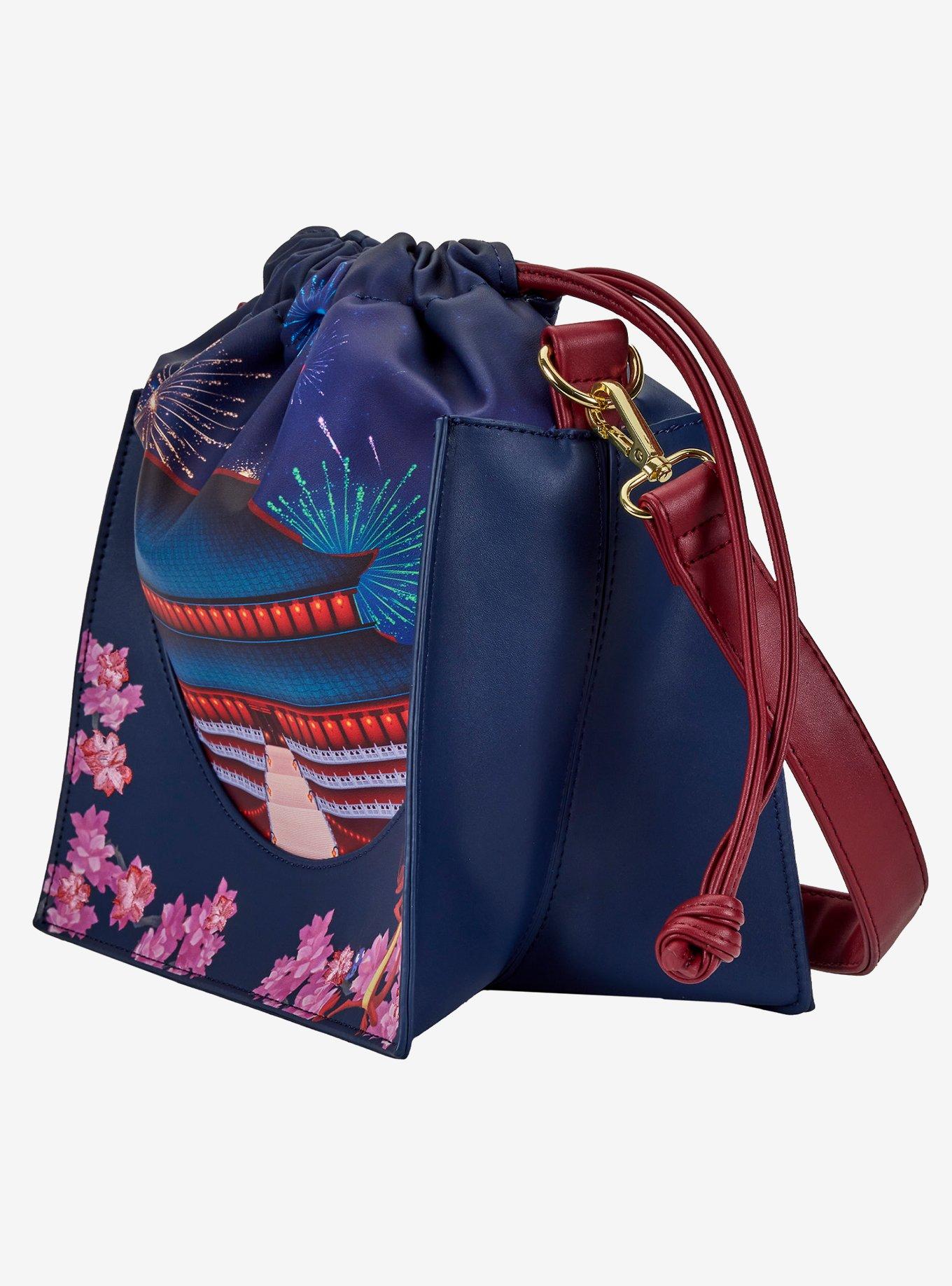 Loungefly Disney Mulan Castle Fireworks Cinch Crossbody Bag, , alternate