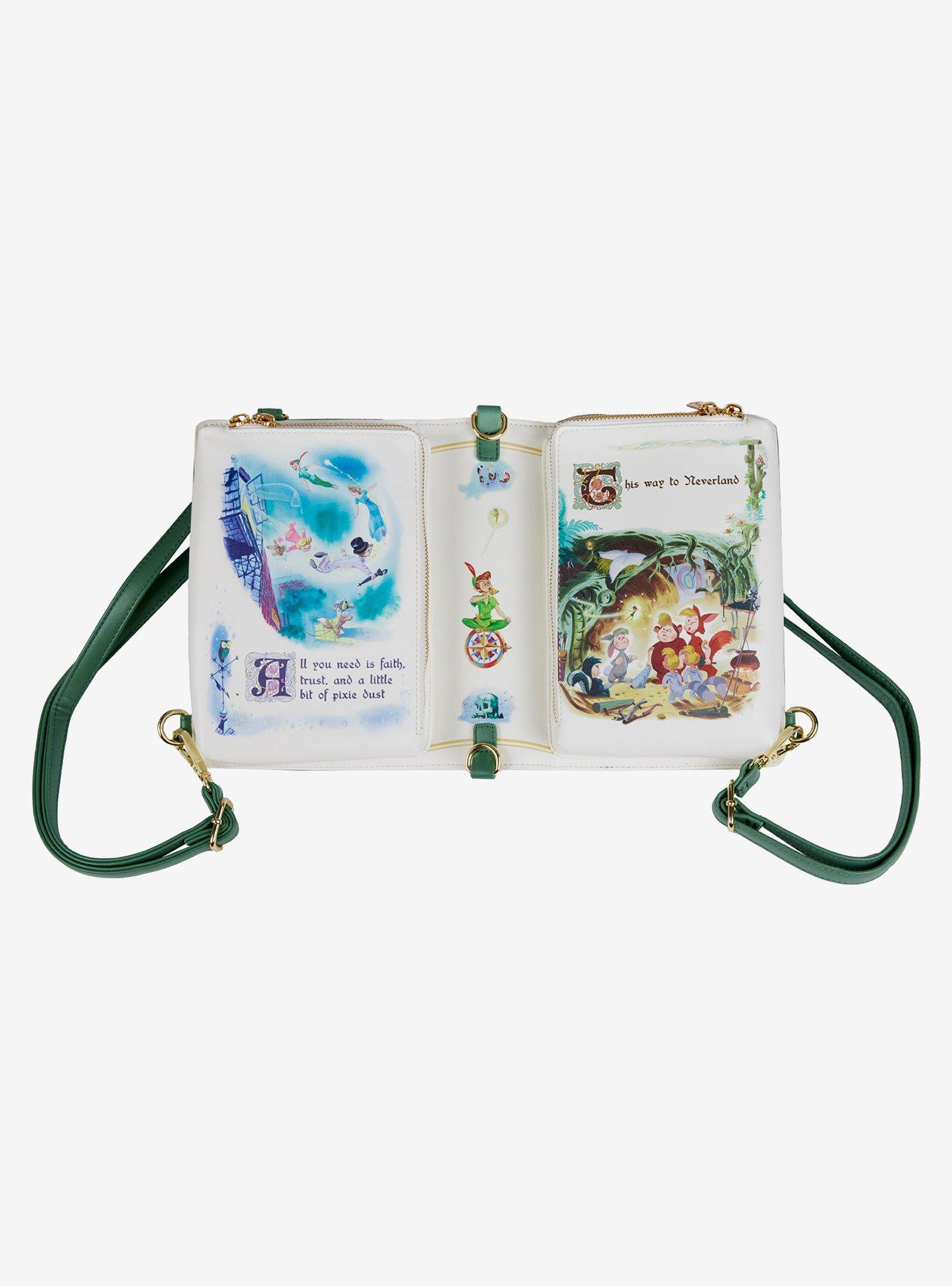 Loungefly Disney Peter Pan Book Convertible Crossbody Bag, , alternate