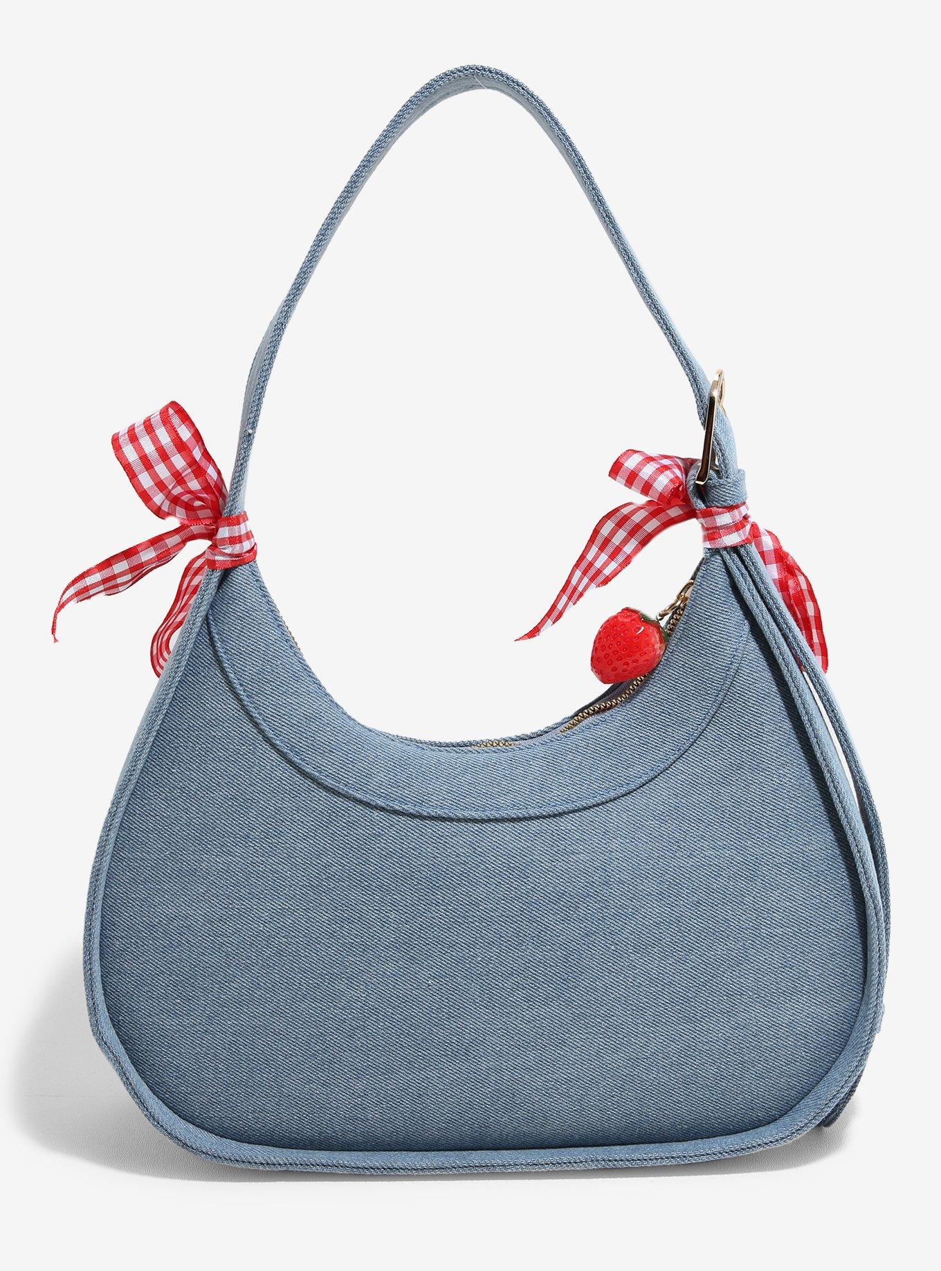 Strawberry Shortcake Denim Ribbon Handbag — BoxLunch Exclusive, , hi-res