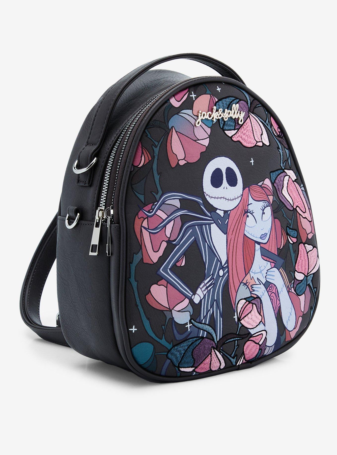 Disney The Nightmare Before Christmas Jack Skellington & Sally Floral Mini Backpack - BoxLunch Exclusive