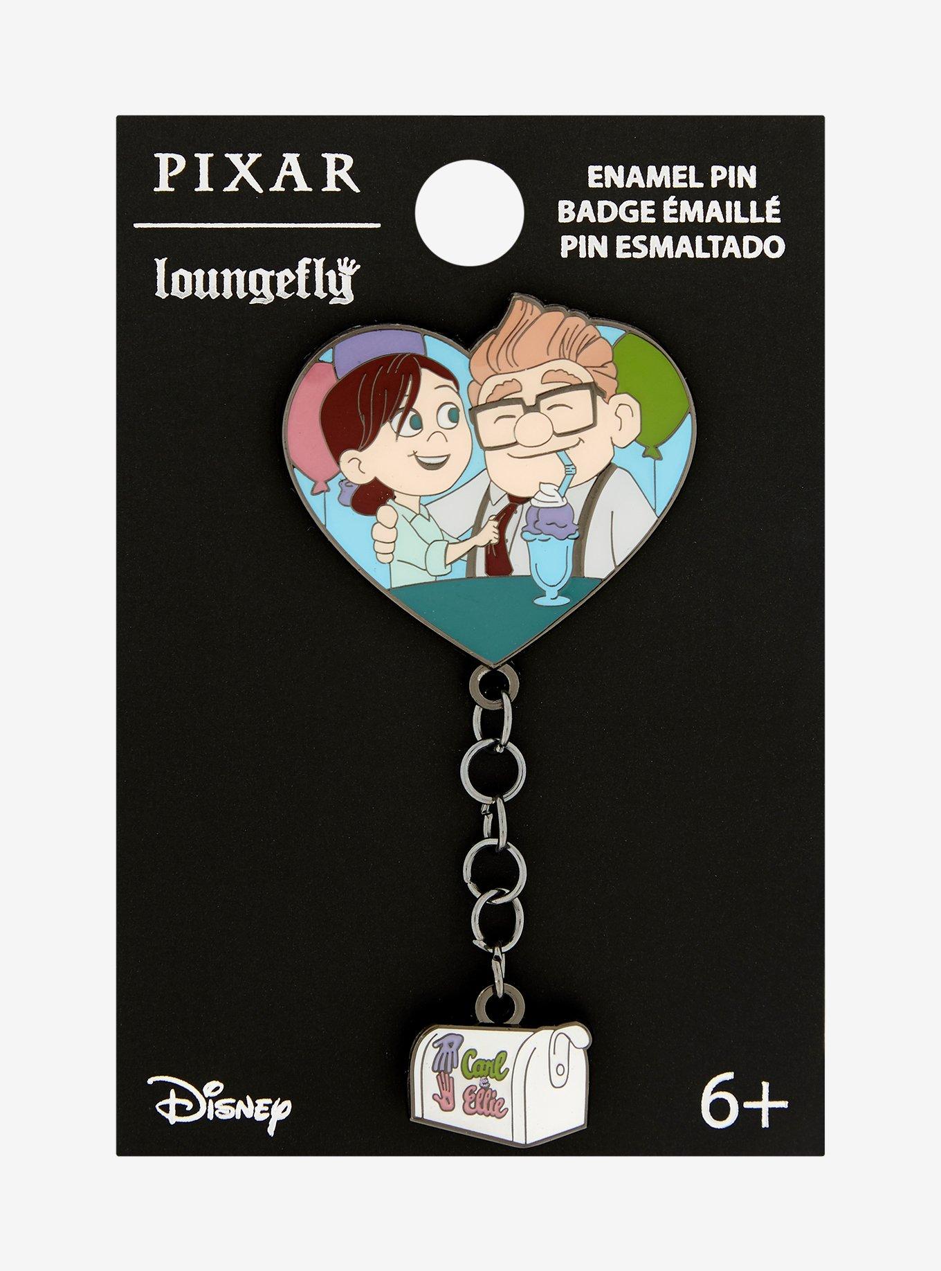 Loungefly Disney Pixar Up Carl & Ellie Heart Enamel Pin, , hi-res