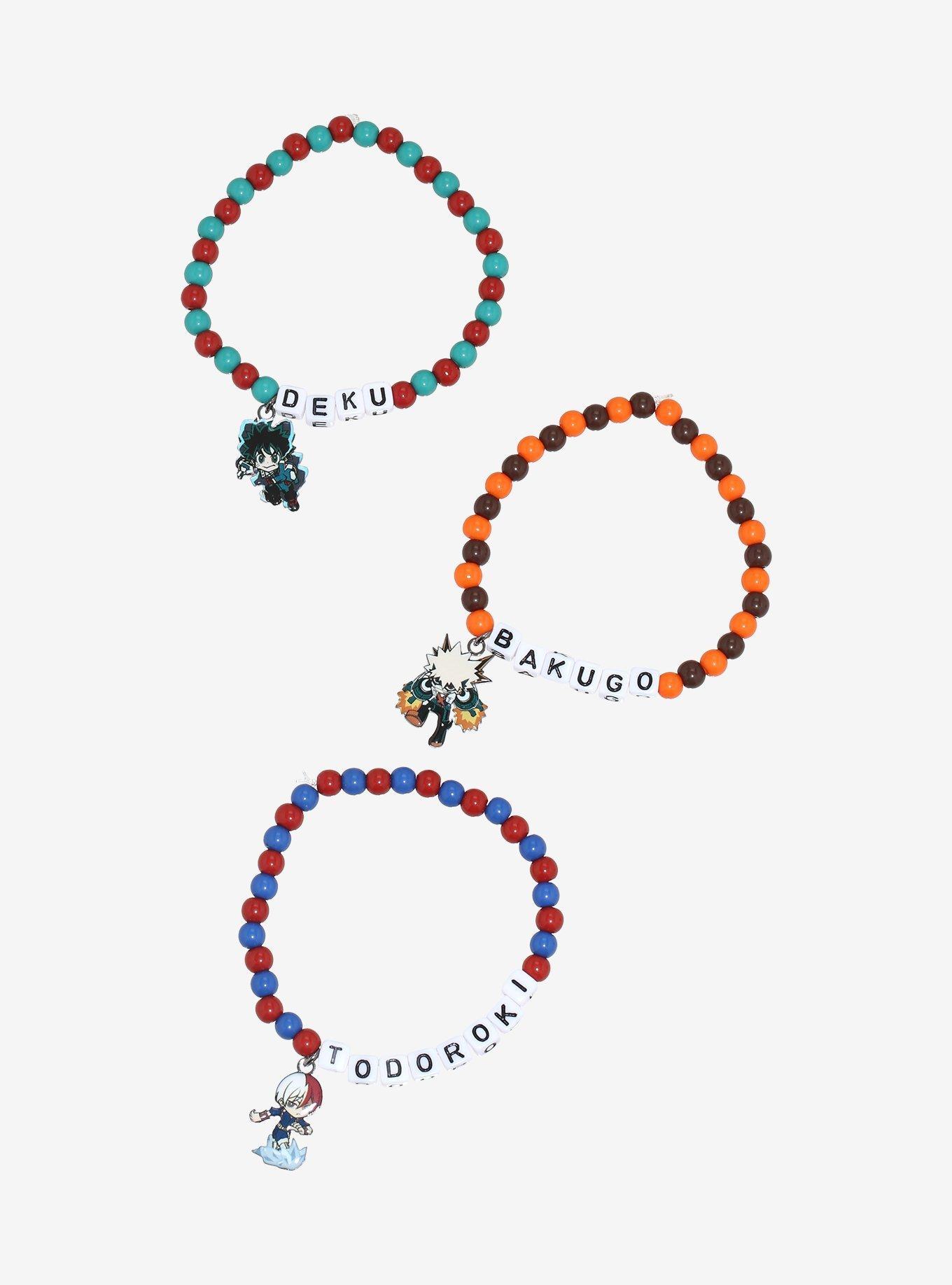 My Hero Academia Trio Bead Bracelet Set, , alternate