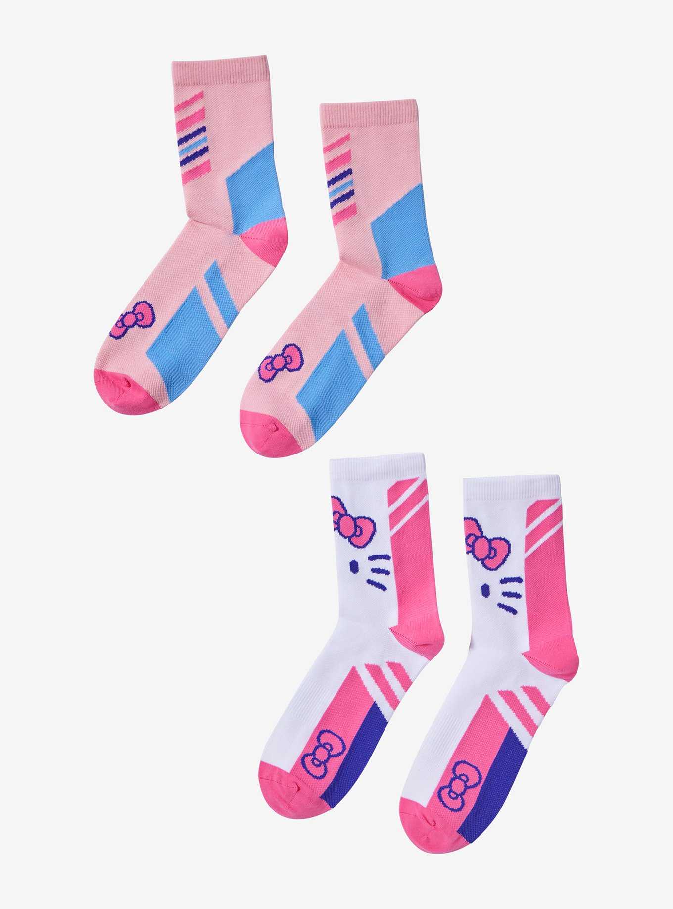 Hello Kitty Race Stripe Crew Socks 2 Pair, , hi-res