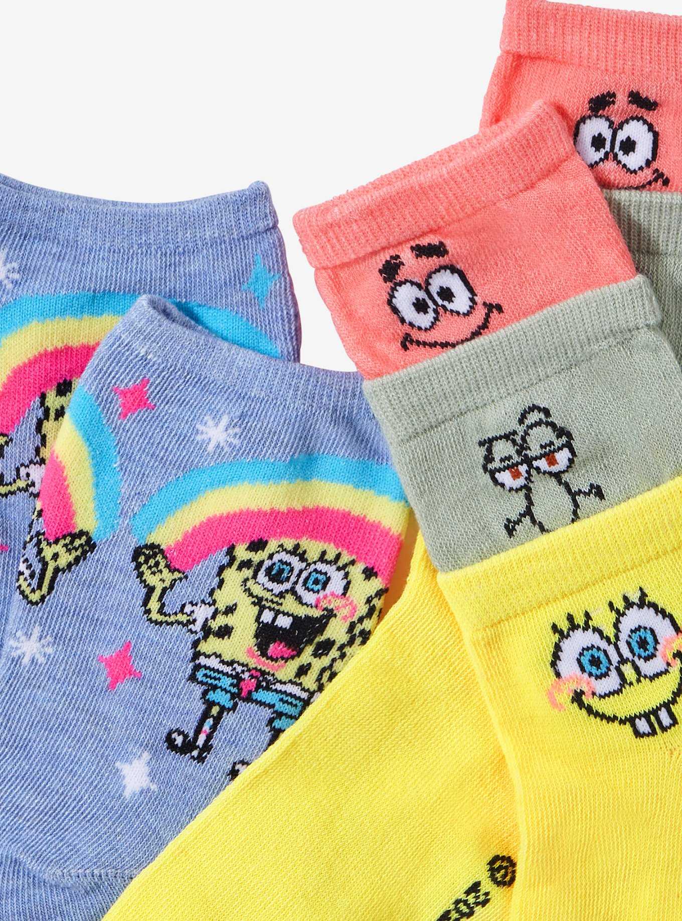 SpongeBob SquarePants Rainbow Trio Crew Socks 2 Pair, , hi-res