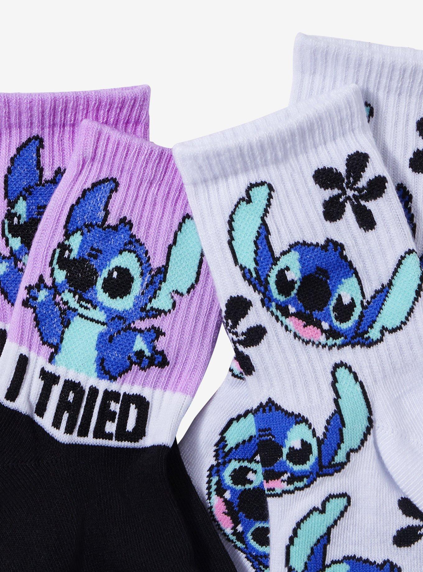 Disney Stitch I Tried Crew Socks 2 Pair, , alternate