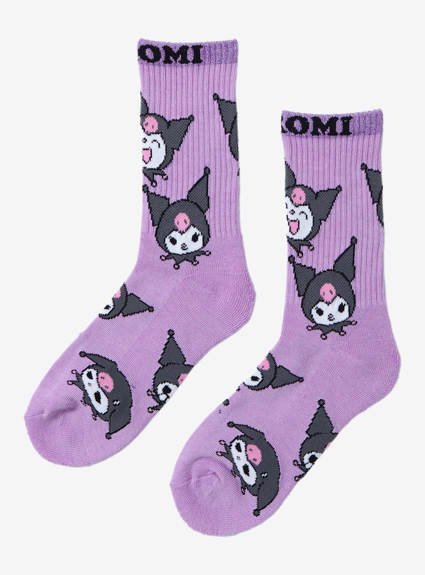 Kuromi Faces Crew Socks, , hi-res