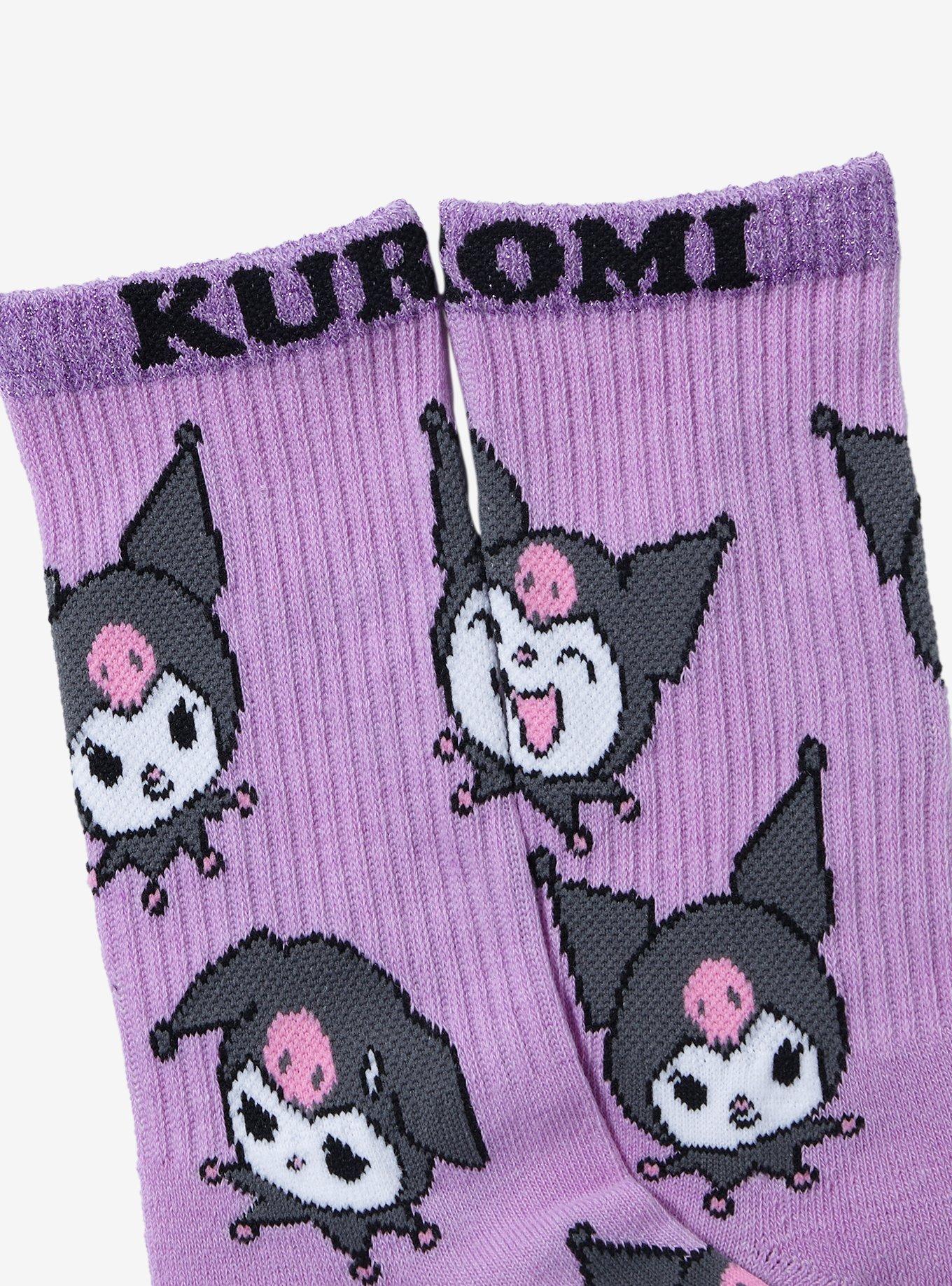 Kuromi Faces Crew Socks, , alternate