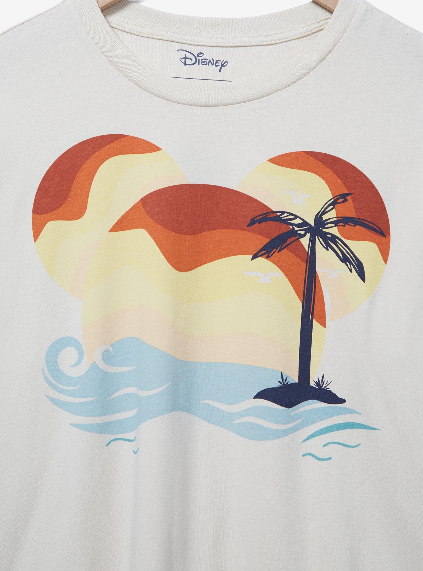 Disney Mickey Mouse Silhouette Sunset Crop Long-Sleeve T-Shirt, , hi-res