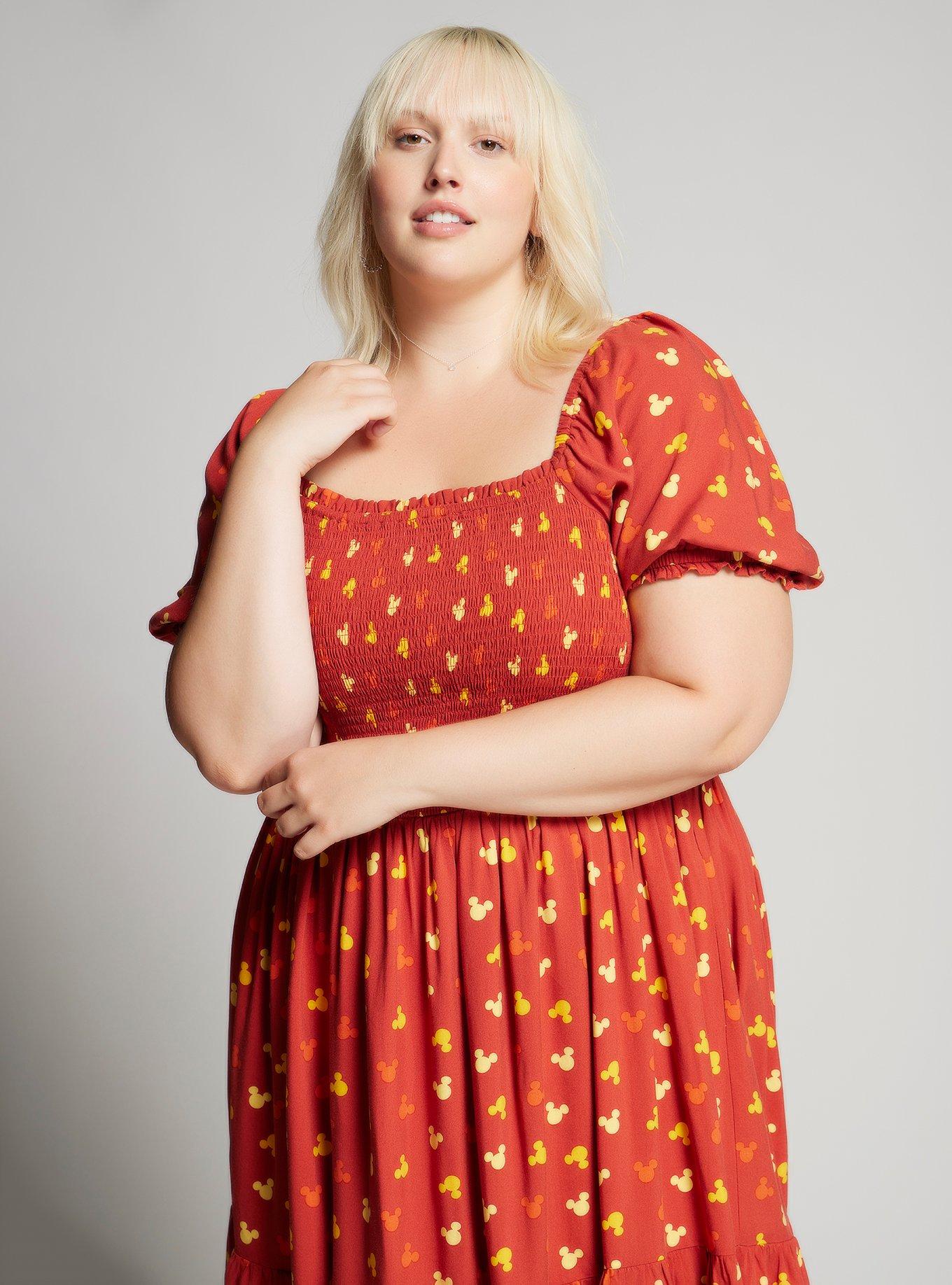 Her Universe Disney Mickey Mouse Sunset Allover Print Dress Plus Size, MULTI, alternate