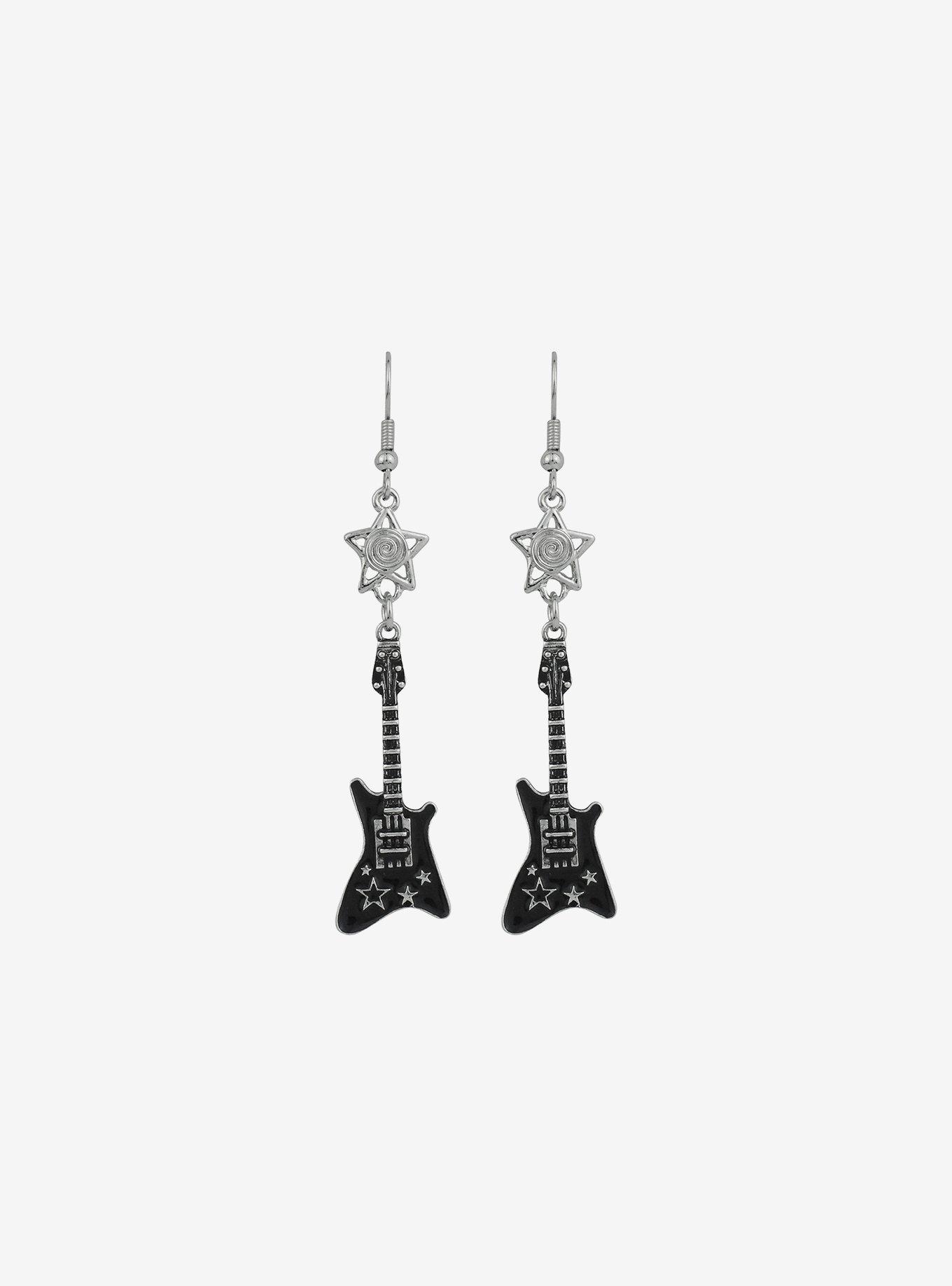 Social Collision Guitar Star Drop Earrings, , hi-res