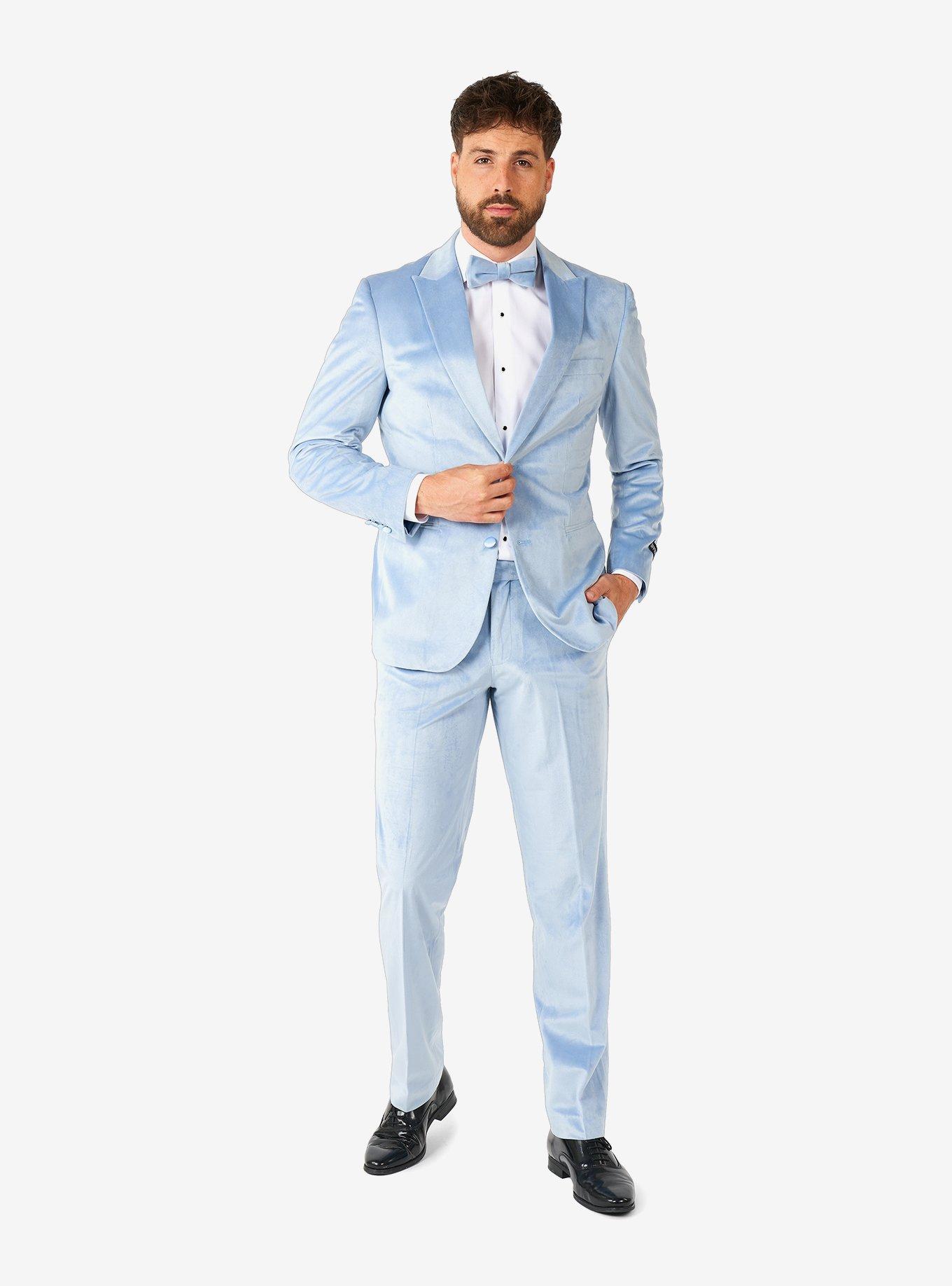 Vintage Blue Velvet Tuxedo, BLUE, alternate