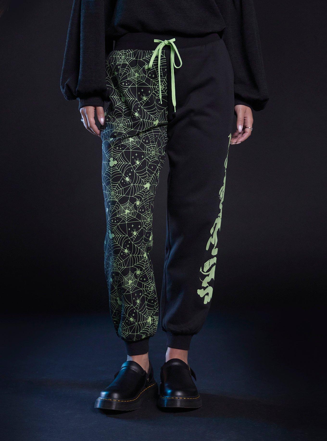Her Universe Disney Halloween Split Glow-In-The-Dark Girls Jogger Sweatpants, BLACK, alternate