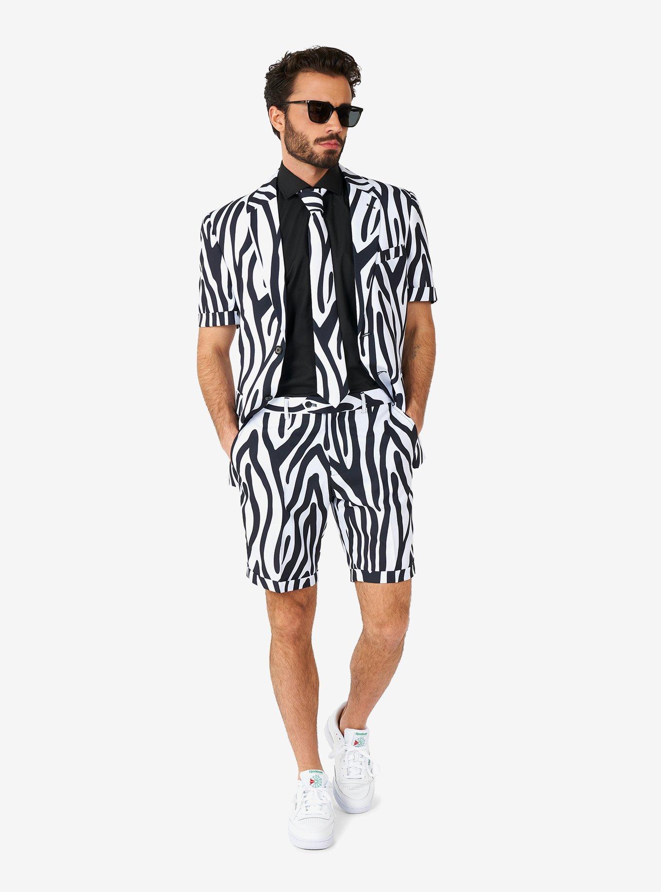 Zazzy Zebra Summer Short Suit, MULTI, alternate