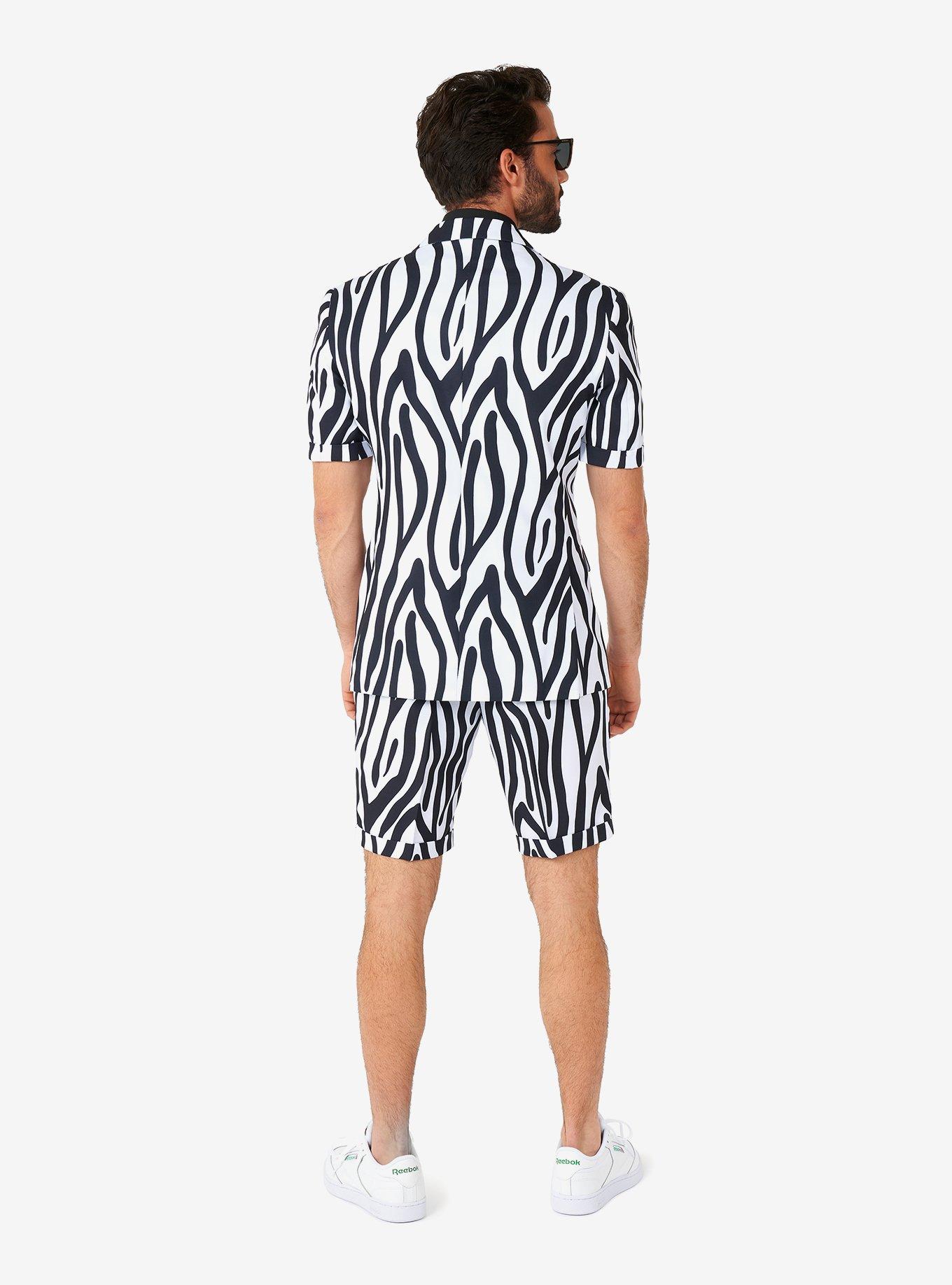 Zazzy Zebra Summer Short Suit, MULTI, alternate