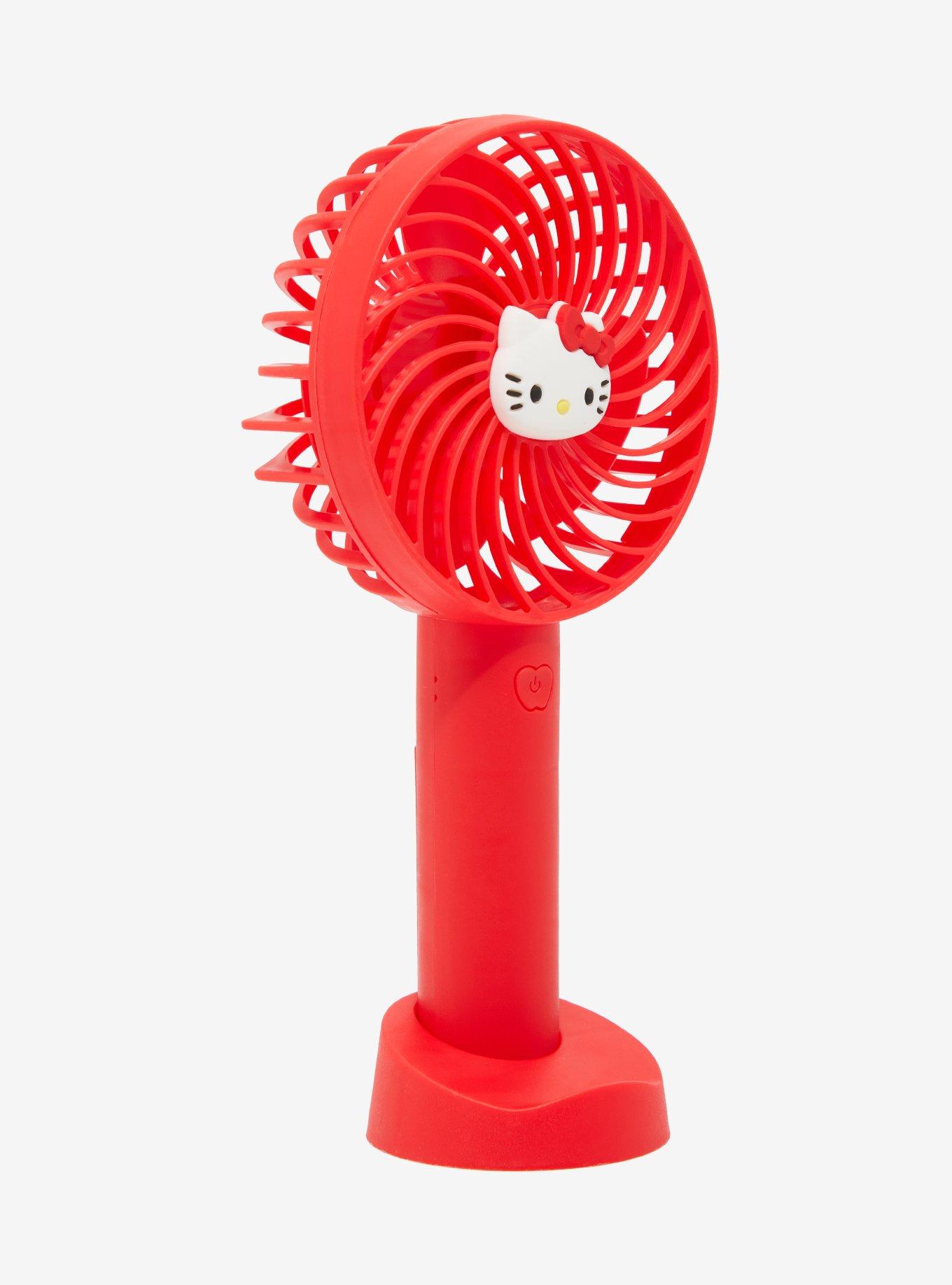 Hello Kitty Red Handheld Fan With Stand, , hi-res