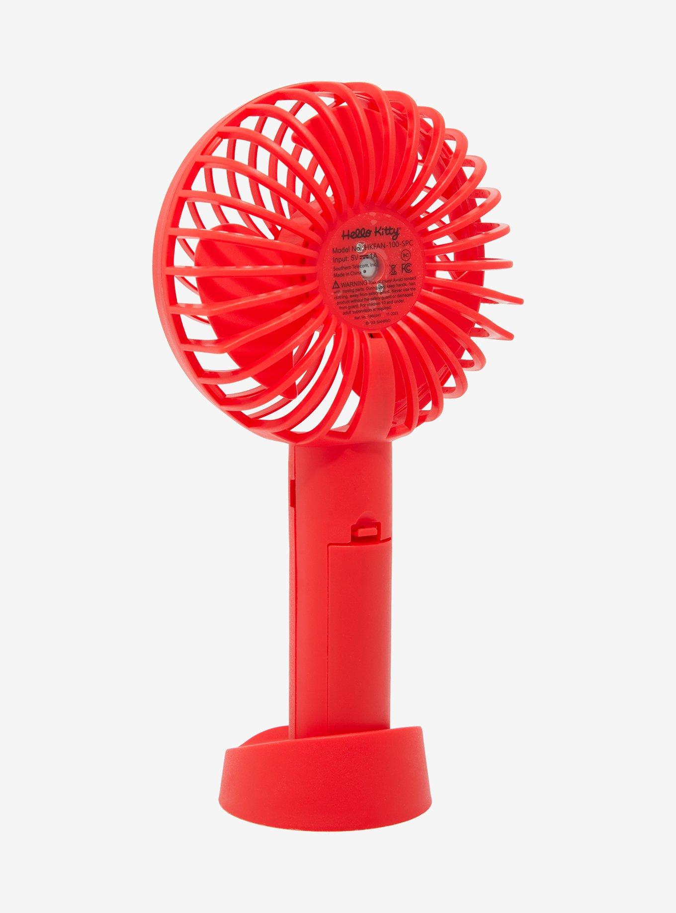 Hello Kitty Red Handheld Fan With Stand, , alternate