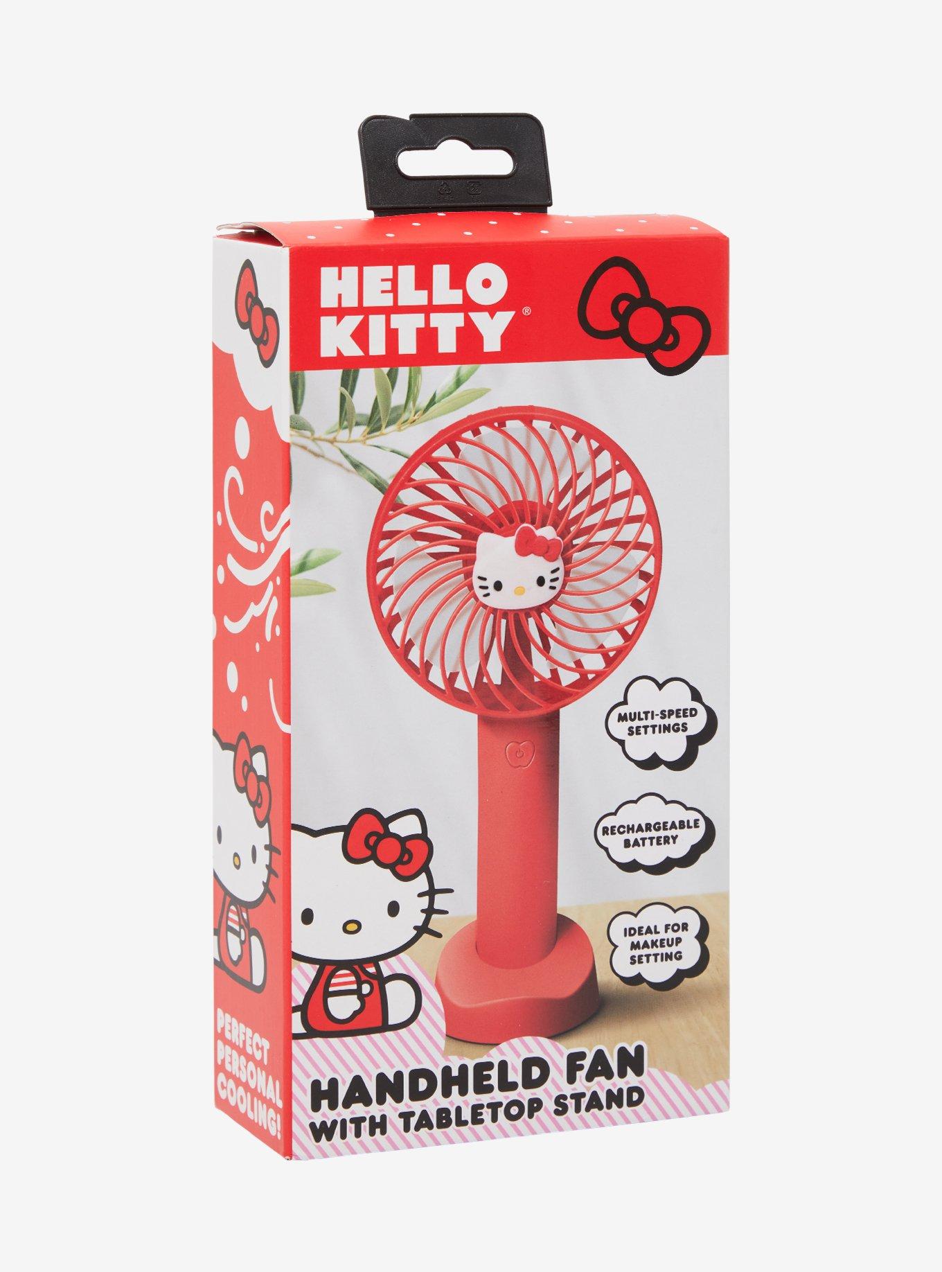 Hello Kitty Red Handheld Fan With Stand, , alternate