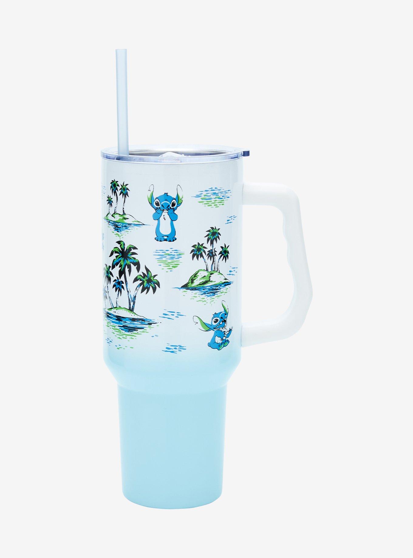 Disney Lilo & Stitch Island Stitch Allover Straw Tumbler with Handle, , alternate