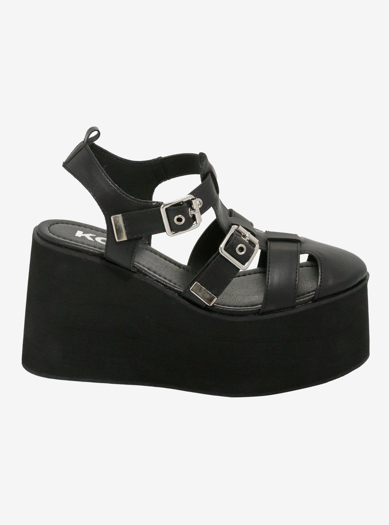 Koi Soulcraft Mega Platform Sandals, BLACK, alternate