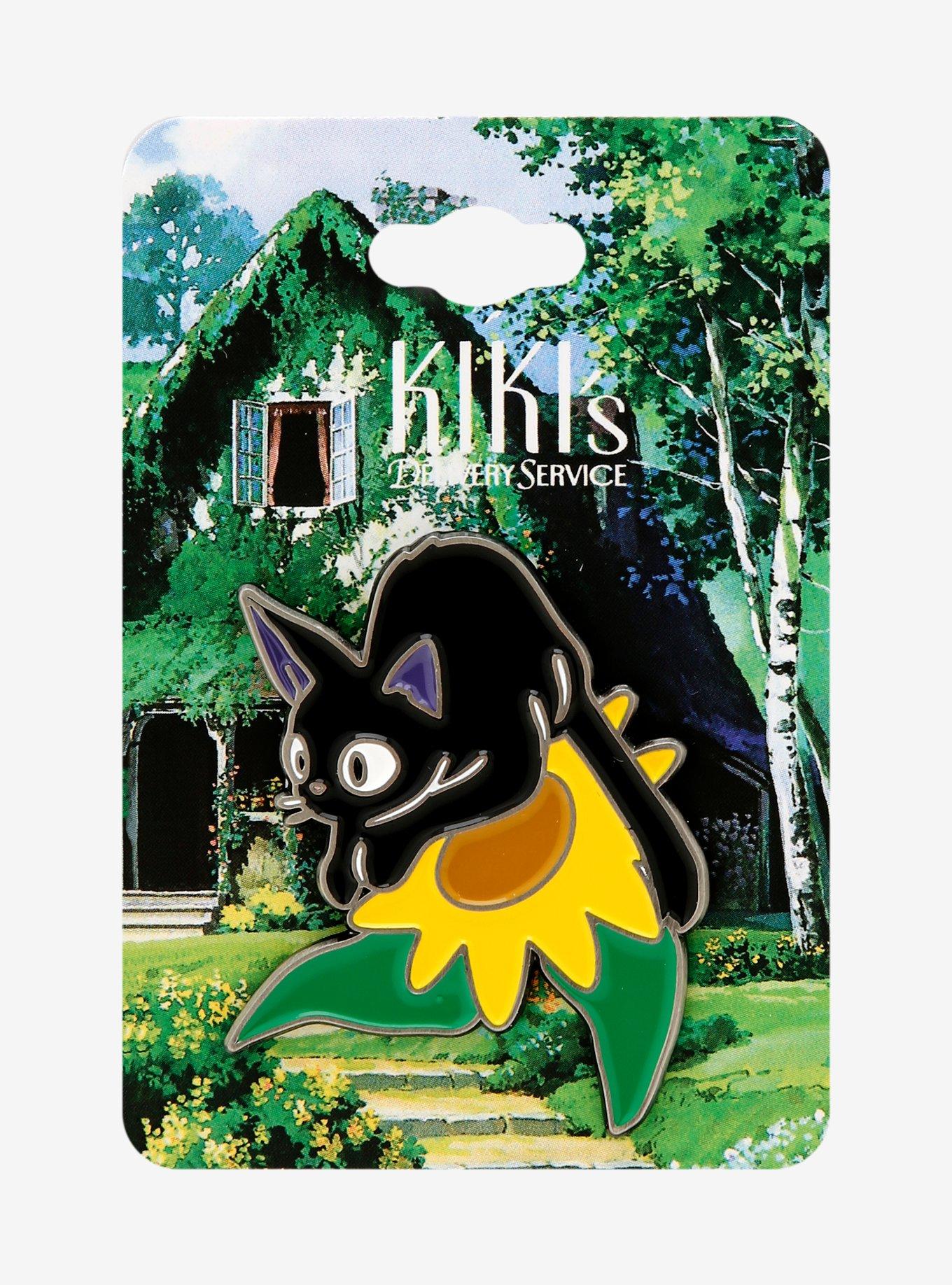 Studio Ghibli Kiki's Delivery Service Jiji Sunflower Enamel Pin - BoxLunch Exclusive, , hi-res