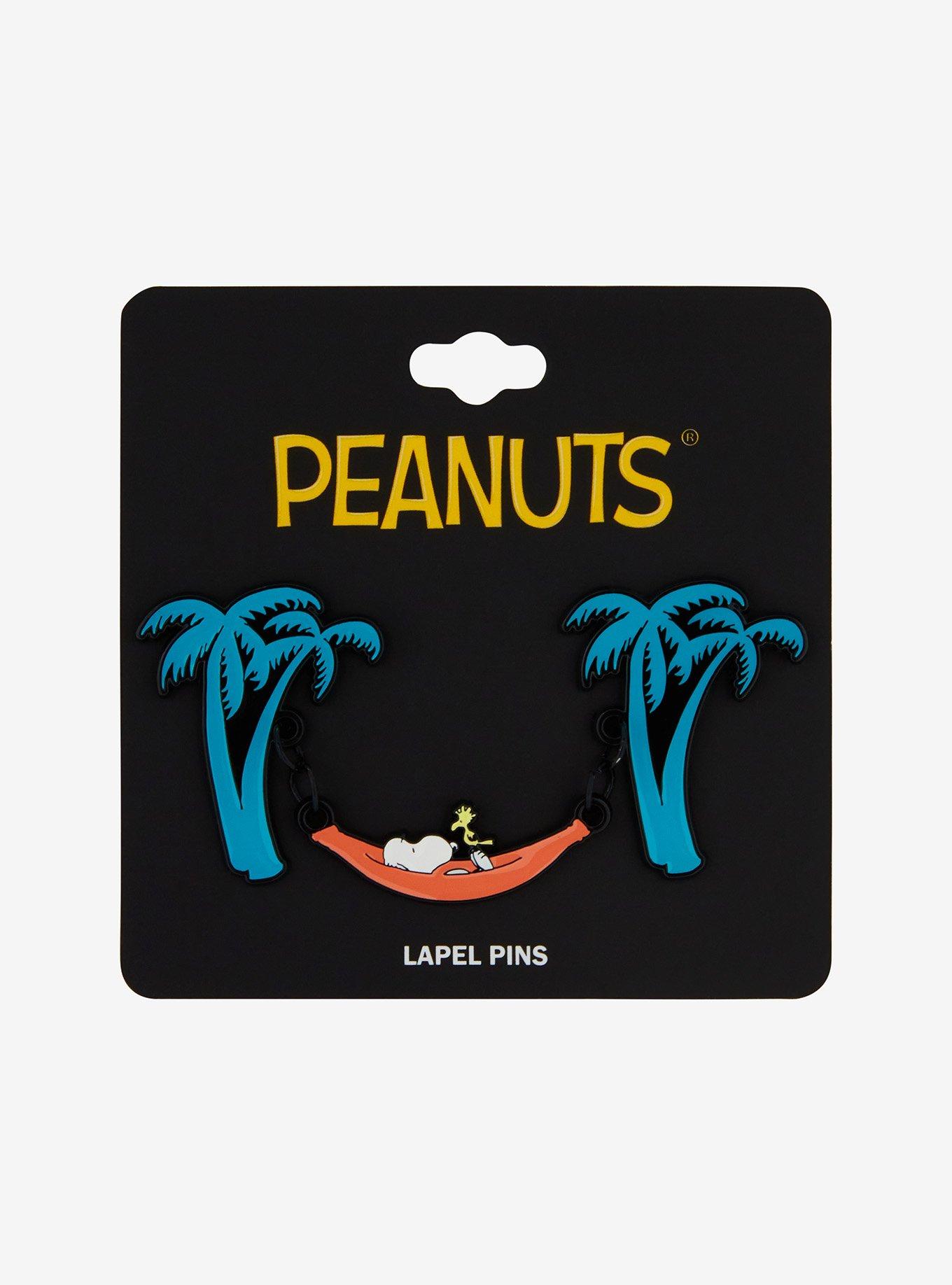 Peanuts Snoopy & Woodstock Palm Tree Chain Enamel Pin — BoxLunch Exclusive