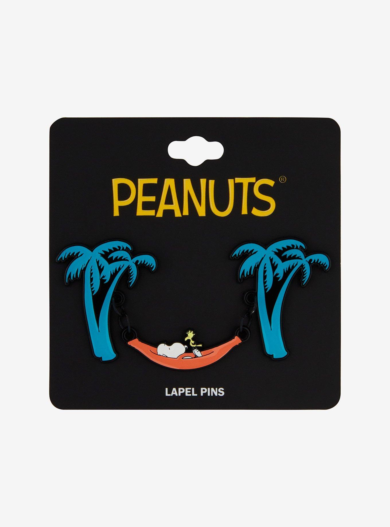 Peanuts Snoopy & Woodstock Palm Tree Chain Enamel Pin — BoxLunch Exclusive