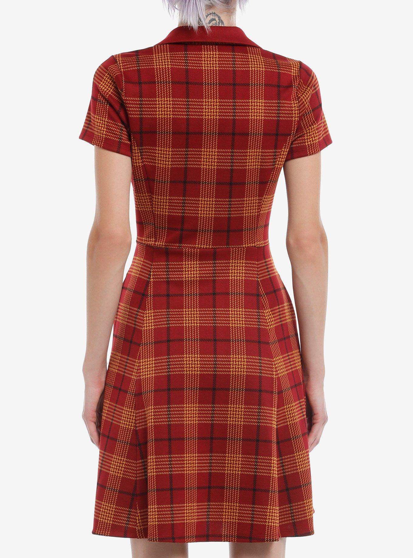 Her Universe Harry Potter Gryffindor House Plaid Dress, PLAID - RED, alternate