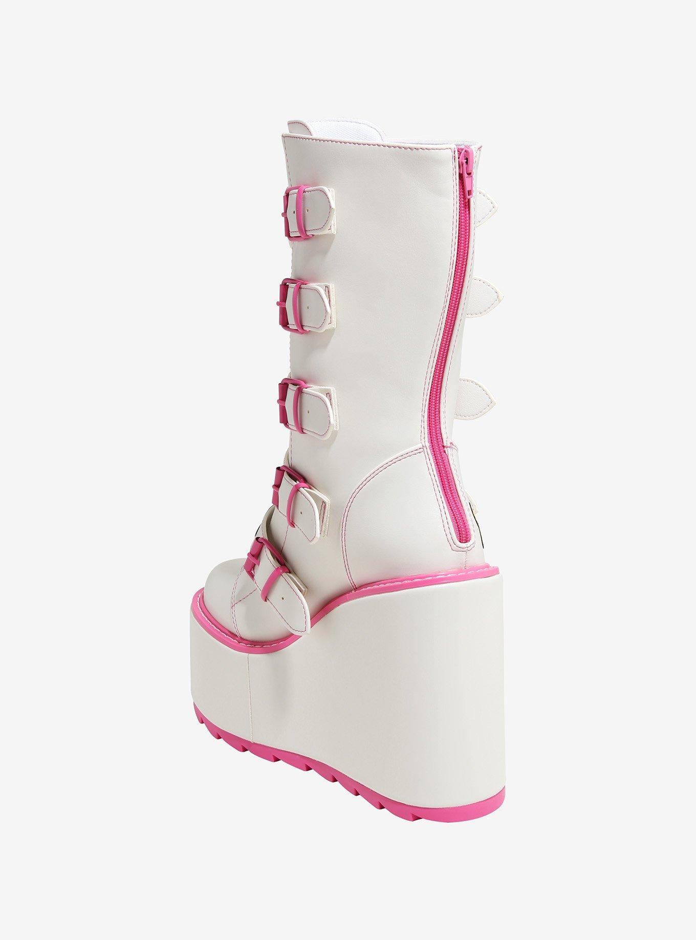 My Melody X YRU White & Pink Dune Platform Boots