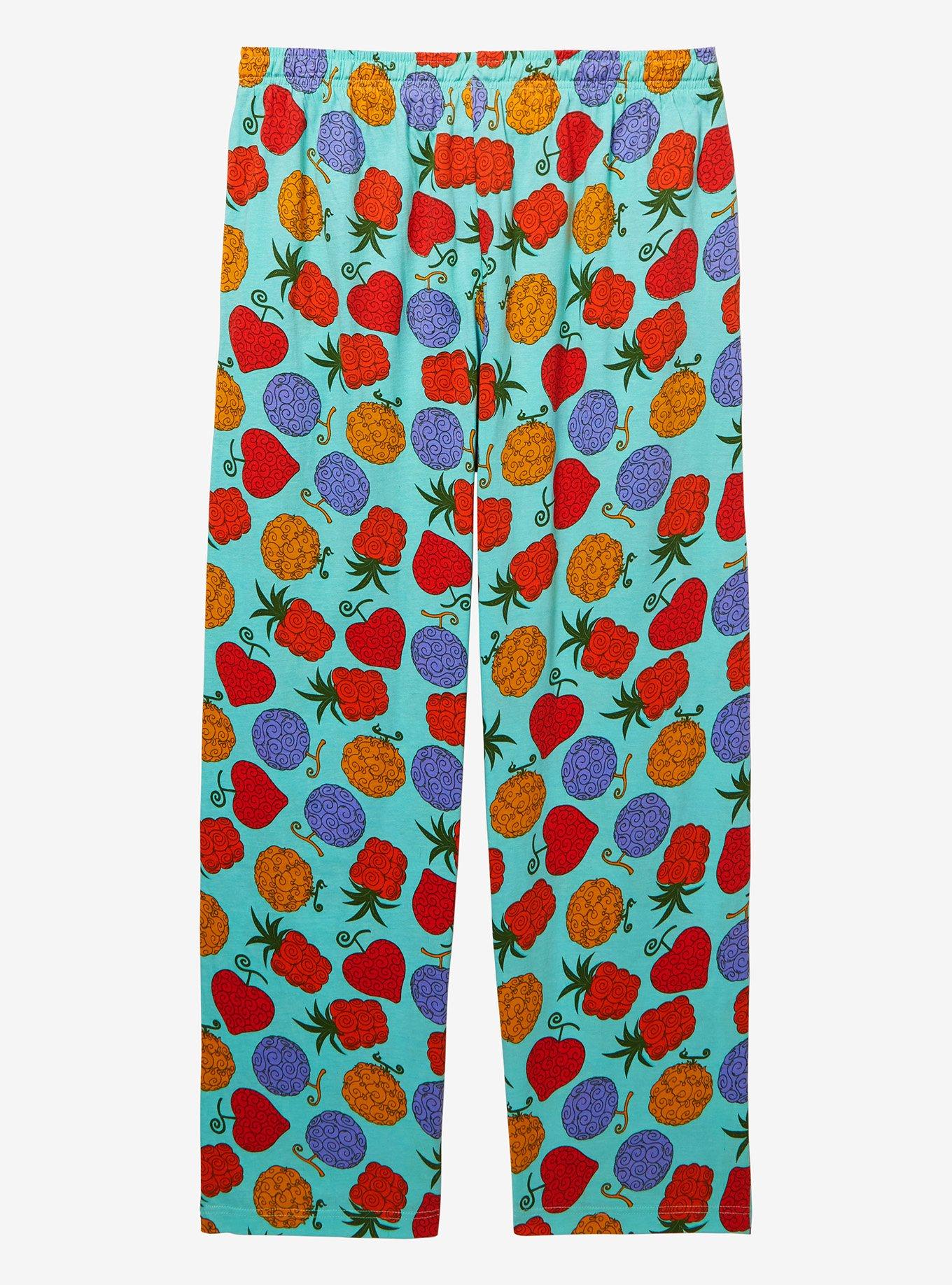 One Piece Devil Fruit Allover Print Women's Plus Size Sleep Pants - BoxLunch Exclusive, LIGHT BLUE, alternate