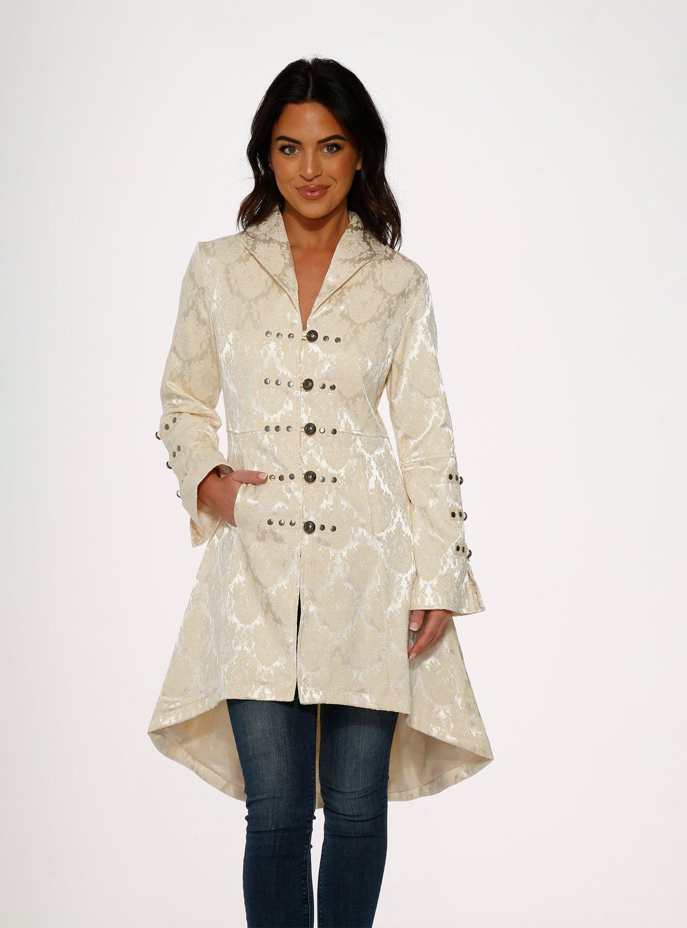 Off-White Brocade Coat, OFF WHITE, alternate