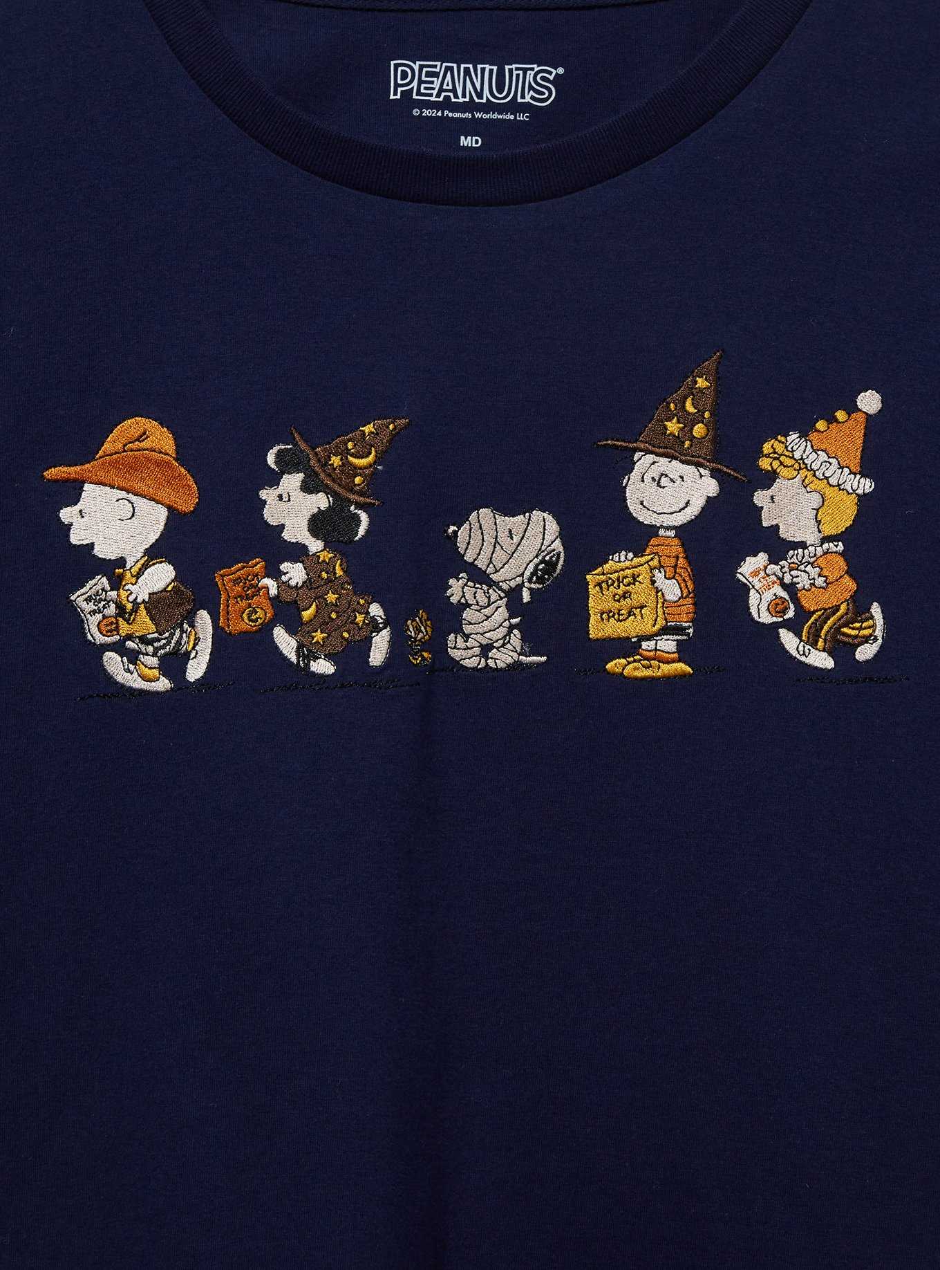 Peanuts Charlie Brown and Friends Trick-or-Treat Embroidered Women's T-Shirt — BoxLunch Exclusive, , hi-res