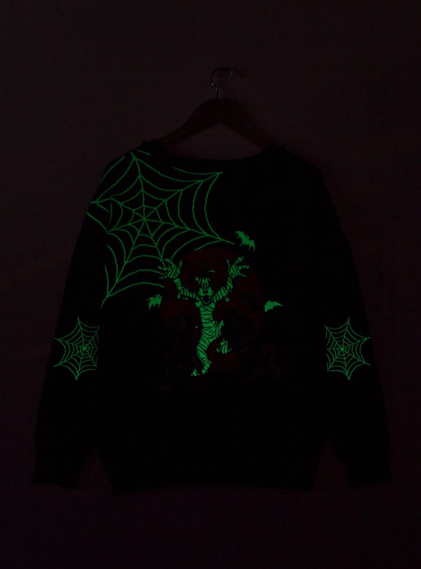 Disney Mickey Mouse and Friends Halloween Costume Glow-in-the-Dark Women's Plus Size Cardigan - BoxLunch Exclusive, BLACK, alternate