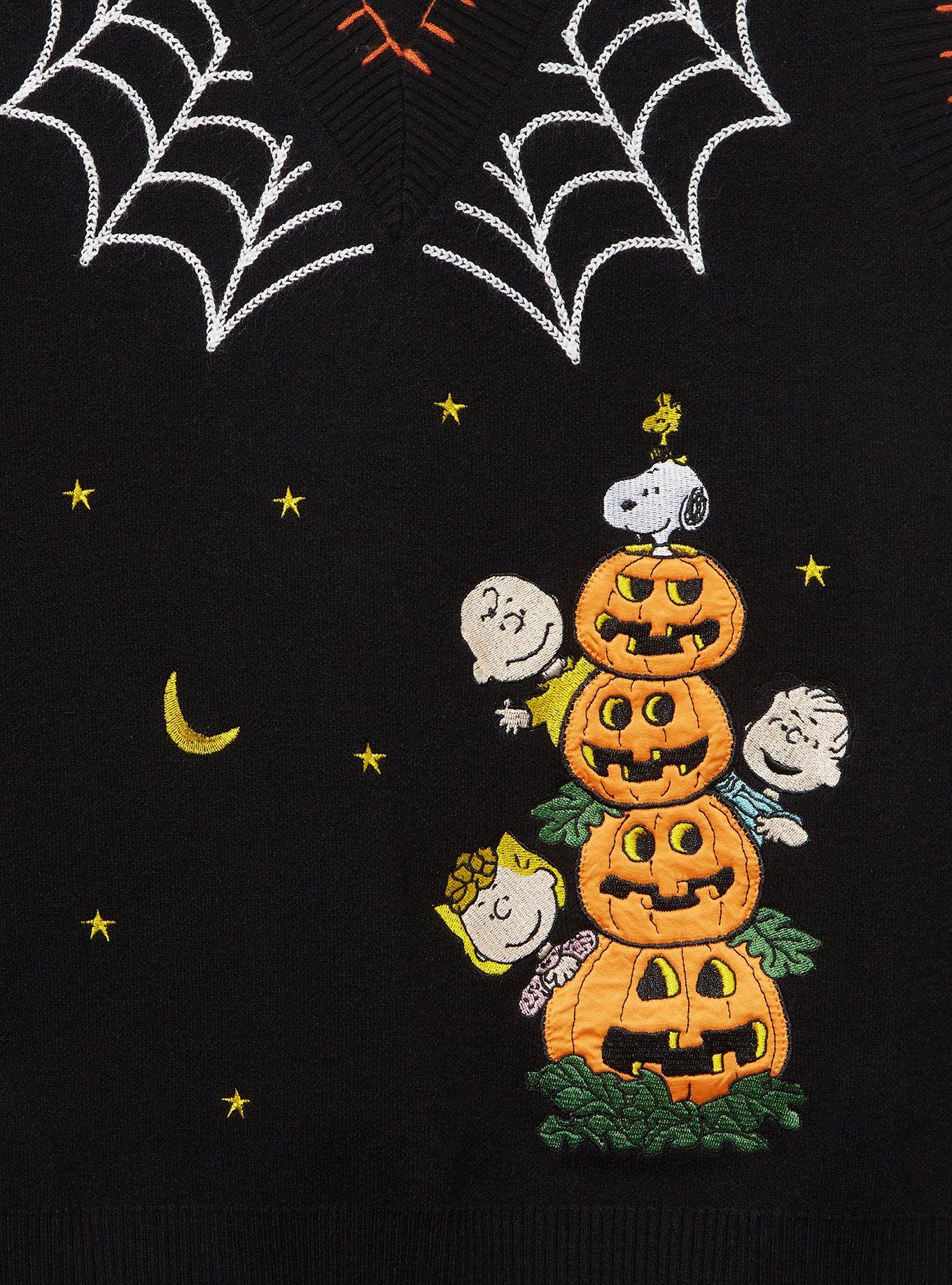 Peanuts Charlie Brown and Friends Great Pumpkin Women's Vest — BoxLunch Exclusive, BLACK, alternate