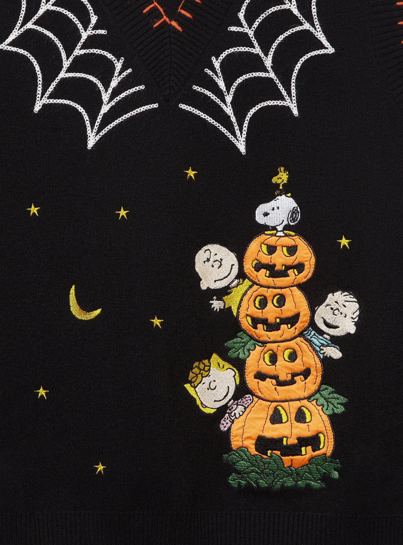 Peanuts Charlie Brown and Friends Great Pumpkin Women's Vest &mdash; BoxLunch Exclusive, BLACK, alternate