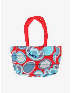 Disney Stitch Chibi Face Puffy Tote Bag, , hi-res