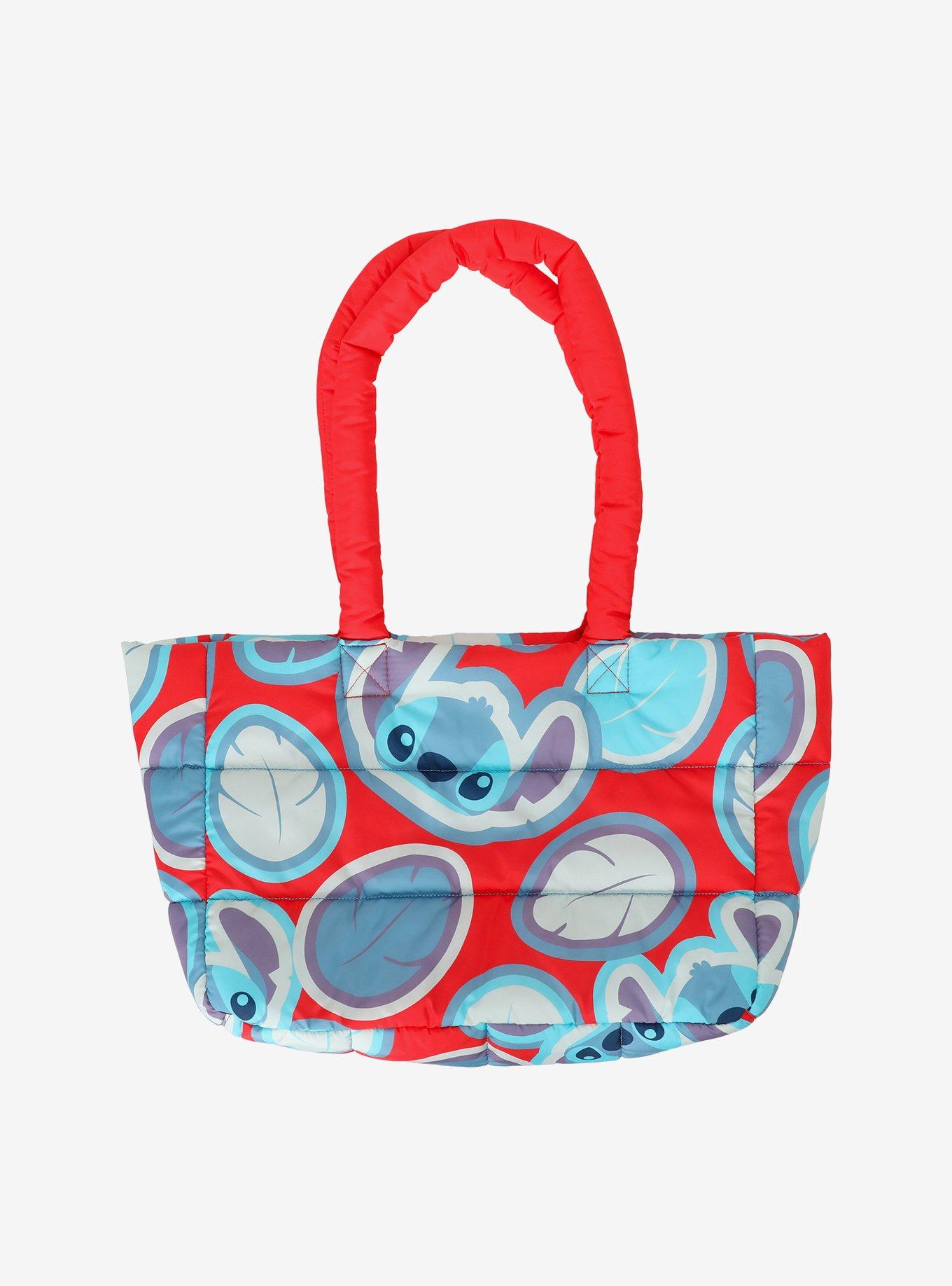 Disney Stitch Chibi Face Puffy Tote Bag, , alternate