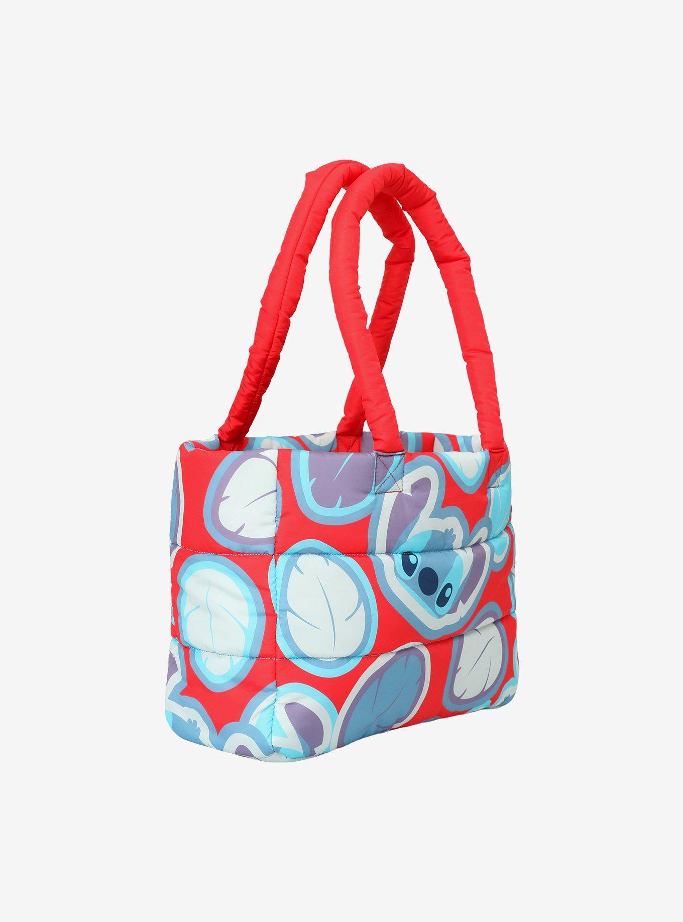 Disney Stitch Chibi Face Puffy Tote Bag, , alternate