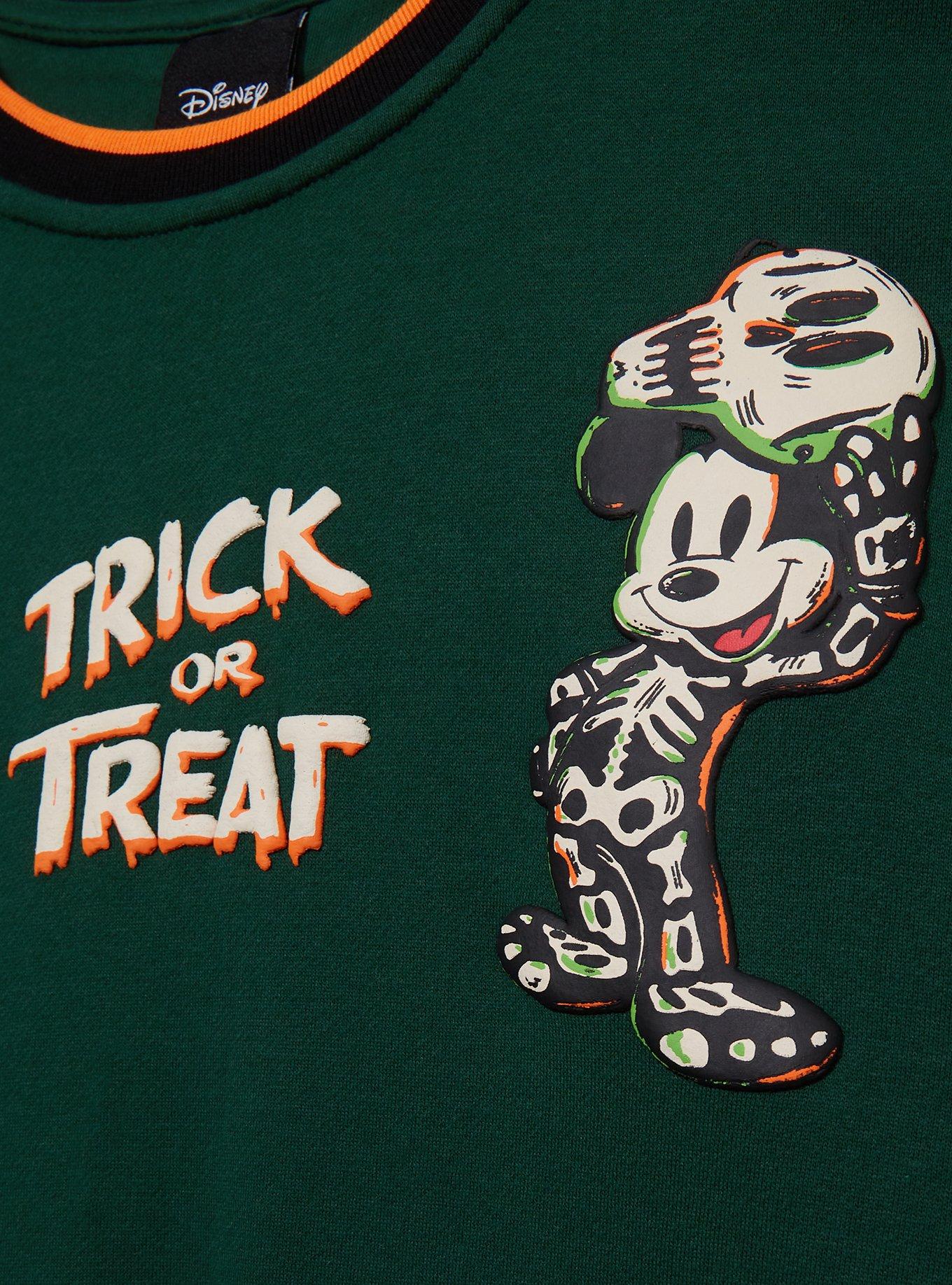 Disney Mickey Mouse & Friends Halloween Color Block Crewneck - BoxLunch Exclusive, GREEN  PURPLE, alternate