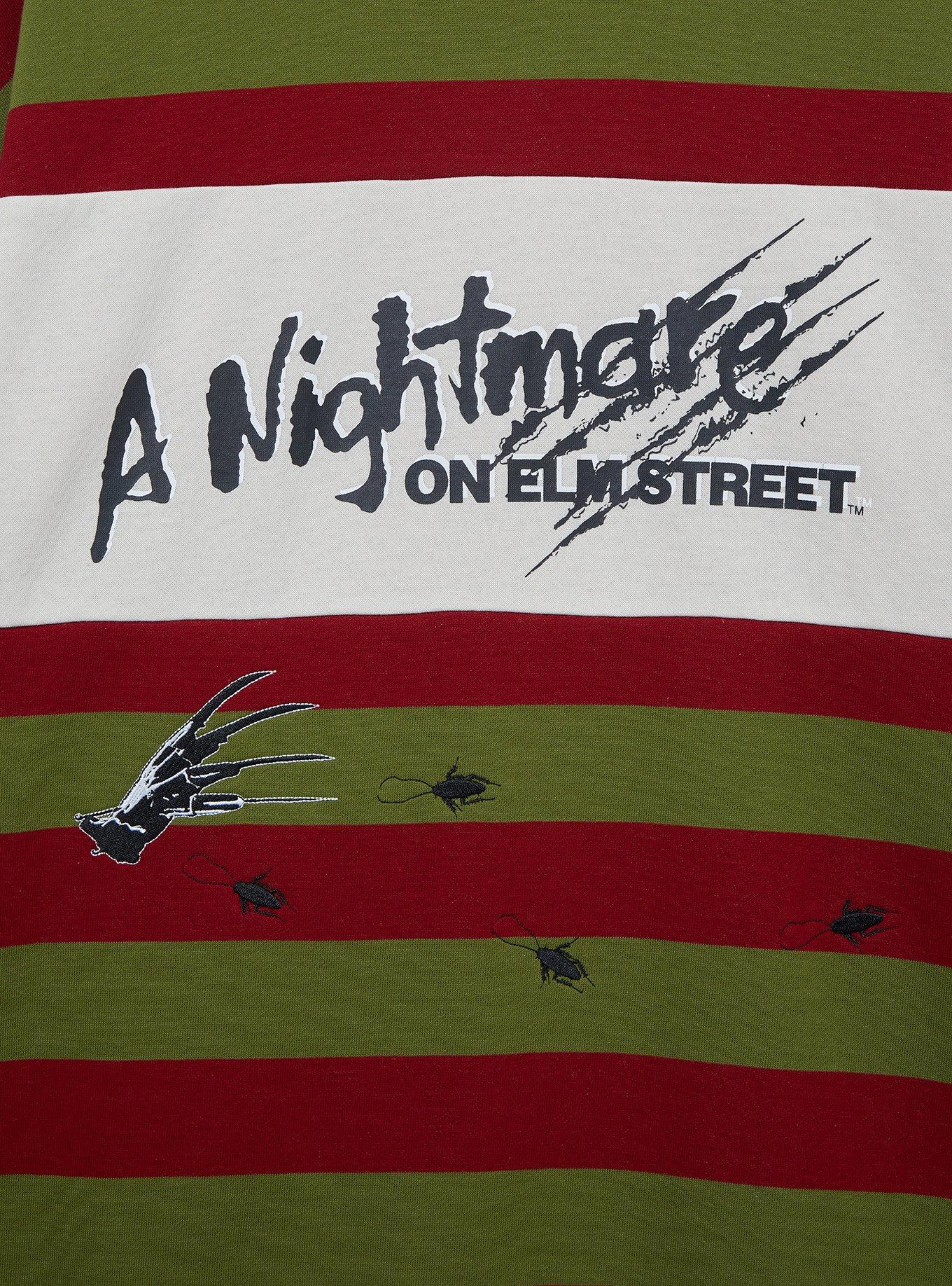 A Nightmare on Elm Street Striped Crewneck — BoxLunch Exclusive, OLIVE STRIPE, alternate