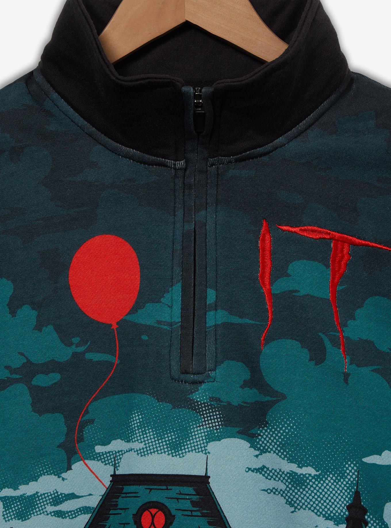 It House Scenic Quarter Zip Sweatshirt &mdash; BoxLunch Exclusive, GREEN  BLACK, alternate