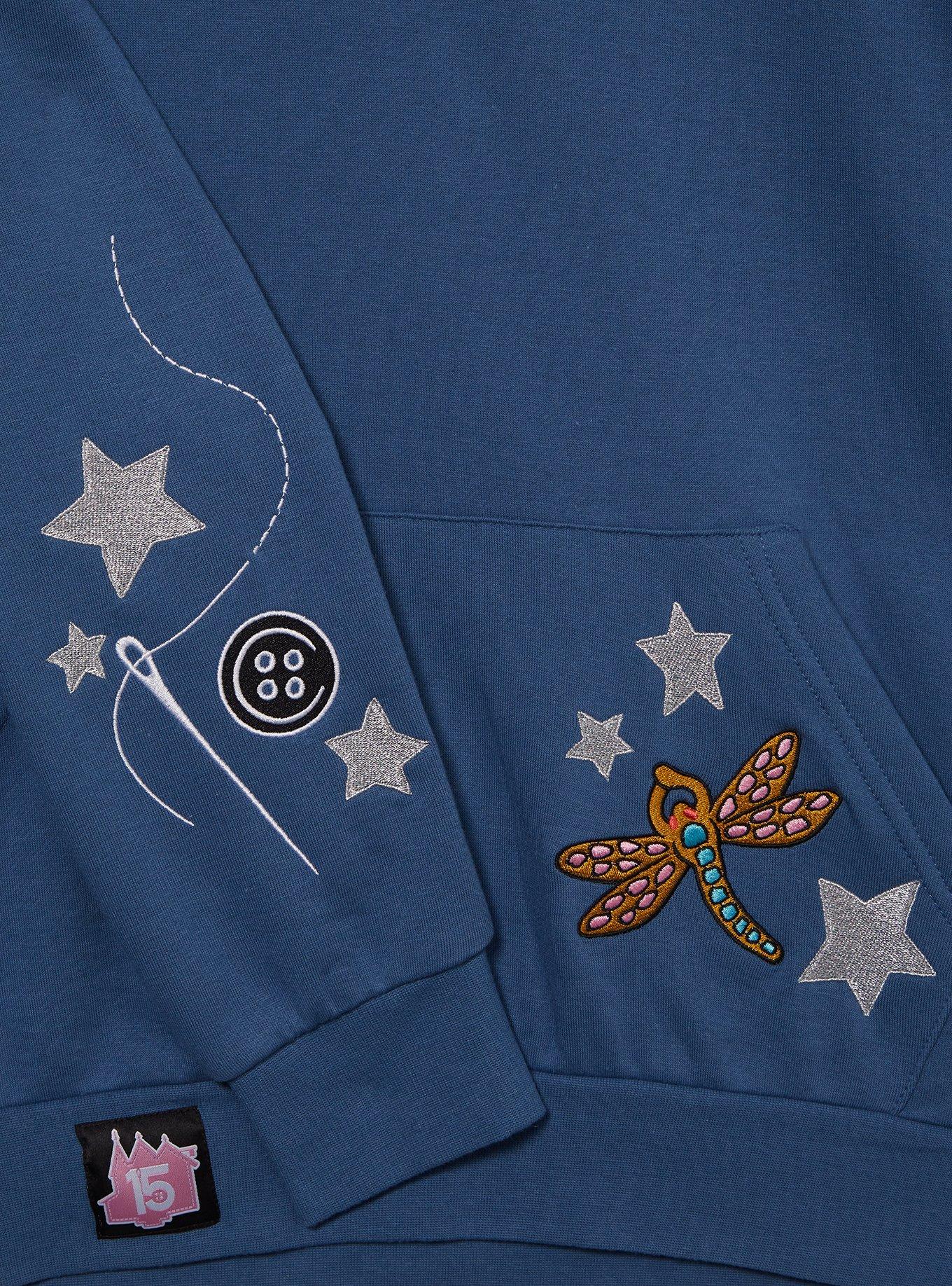 Coraline Icons Embroidered Hoodie - BoxLunch Exclusive, GREY, alternate