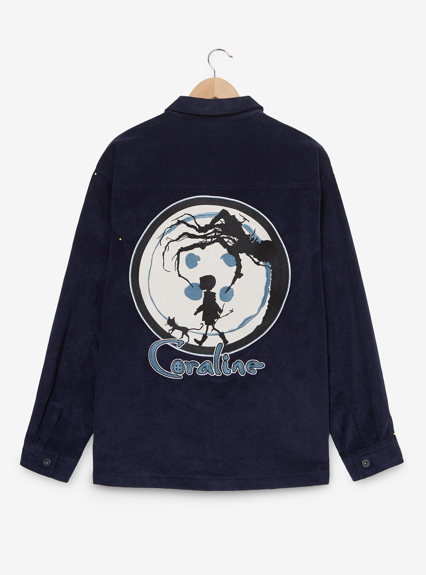 Coraline Embroidered Icons Chore Jacket - BoxLunch Exclusive, BLACK, alternate