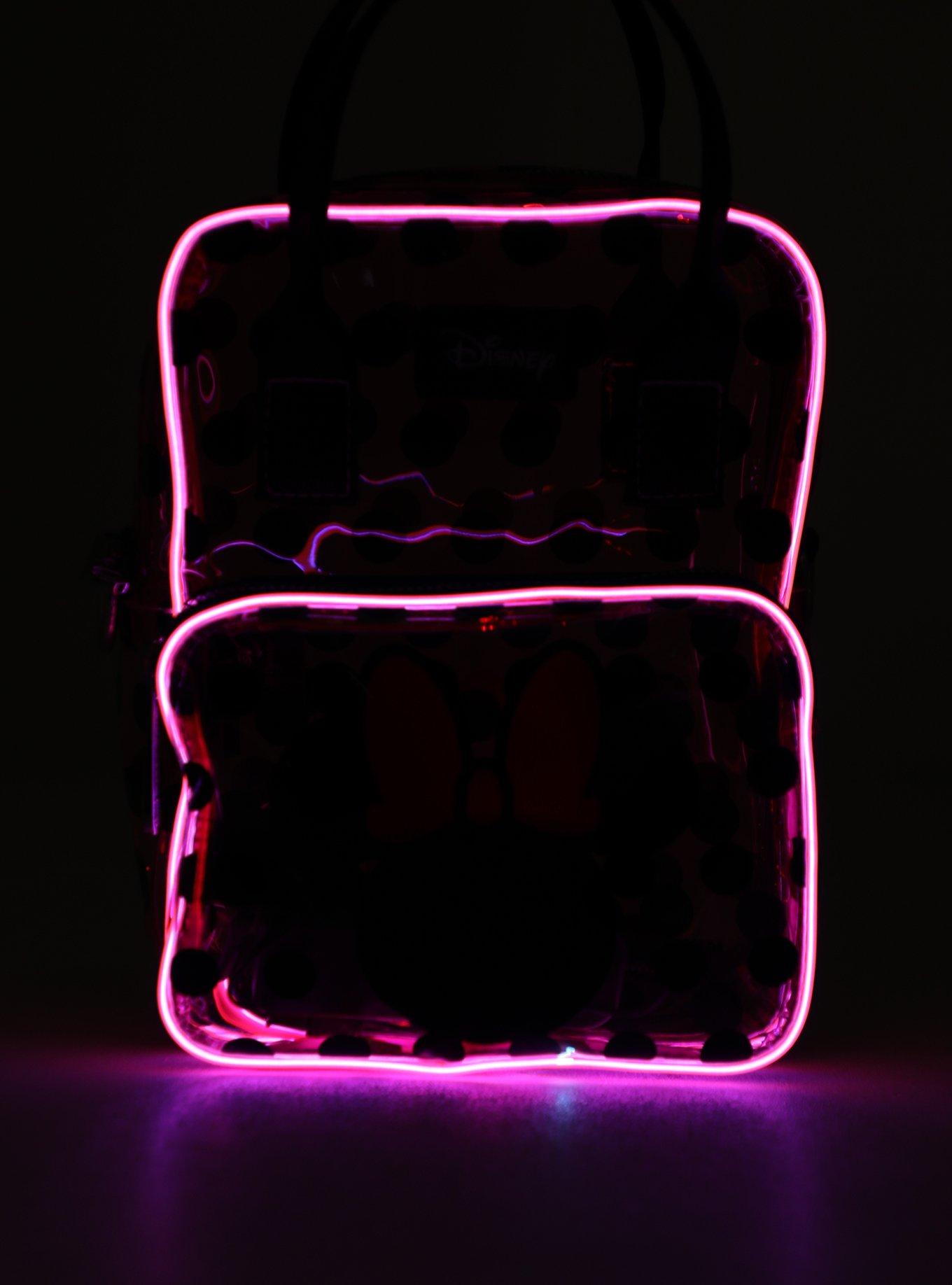 Disney Minnie Mouse Dots Light-Up Clear Athletic Crossbody Bag, , alternate