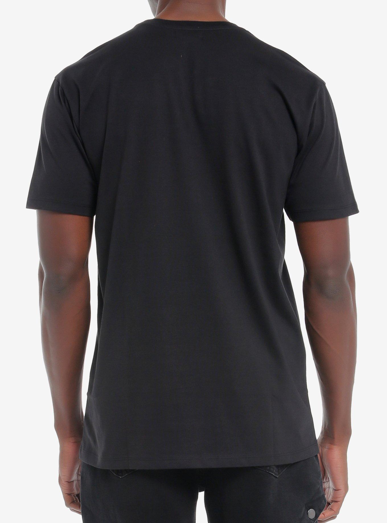 Social Collision Angel Wings Flocked Black T-Shirt, BLACK, alternate