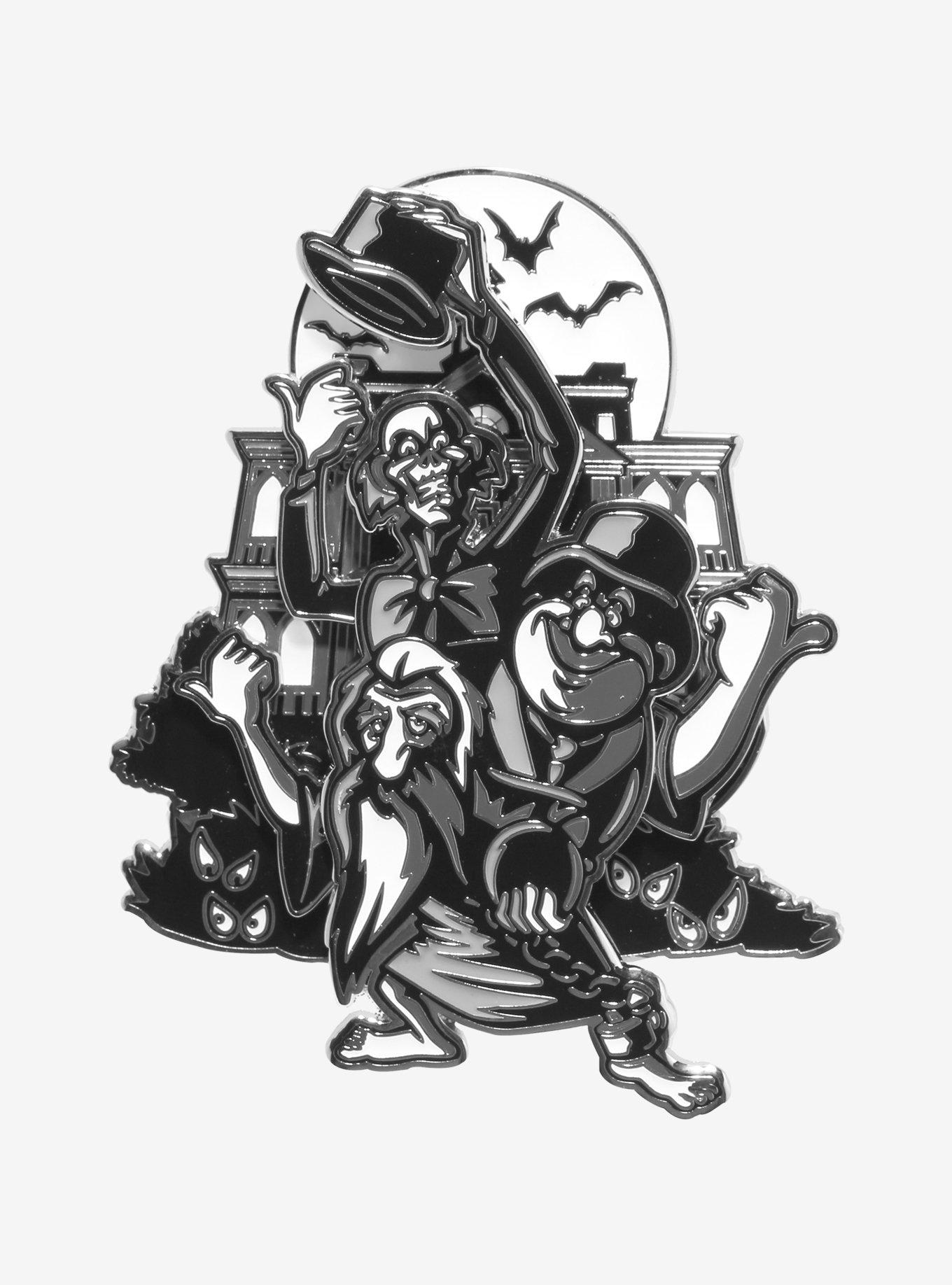 Loungefly Disney The Haunted Mansion Hitchhiking Ghosts Sliding Glow-In-The-Dark Pin, , alternate