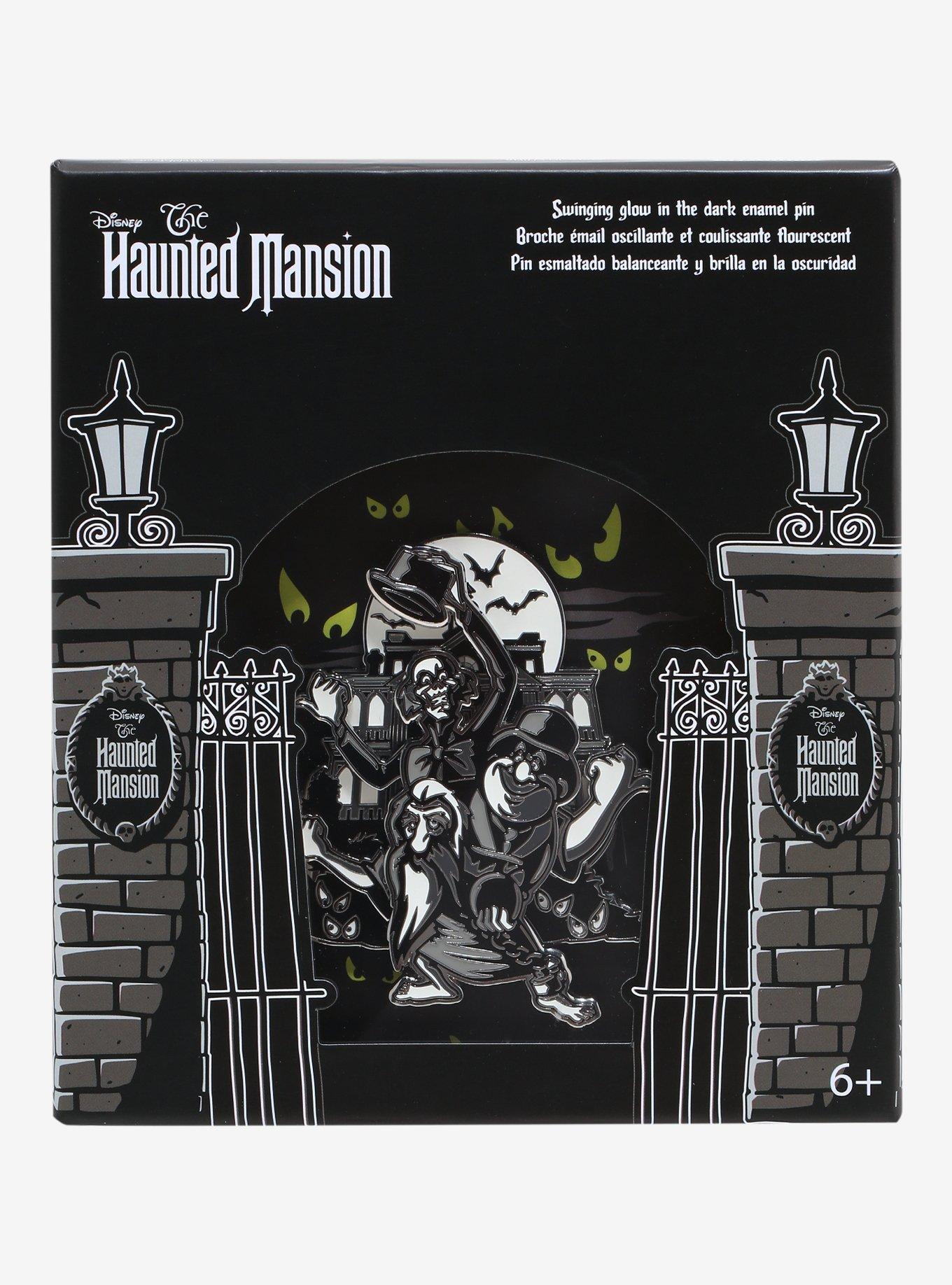 Loungefly Disney The Haunted Mansion Hitchhiking Ghosts Sliding Glow-In-The-Dark Pin