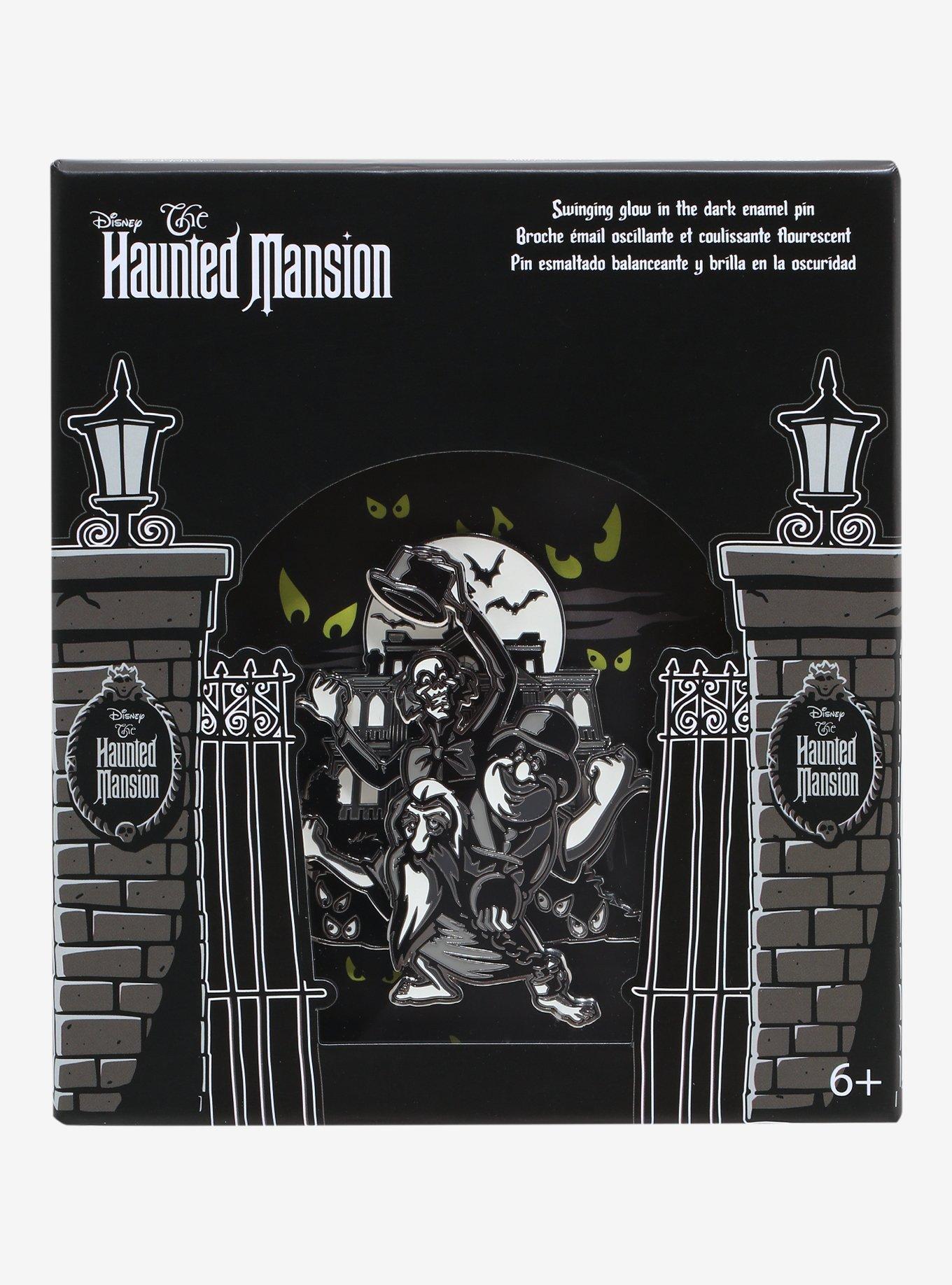Loungefly Disney The Haunted Mansion Hitchhiking Ghosts Sliding Glow-In-The-Dark Pin, , alternate