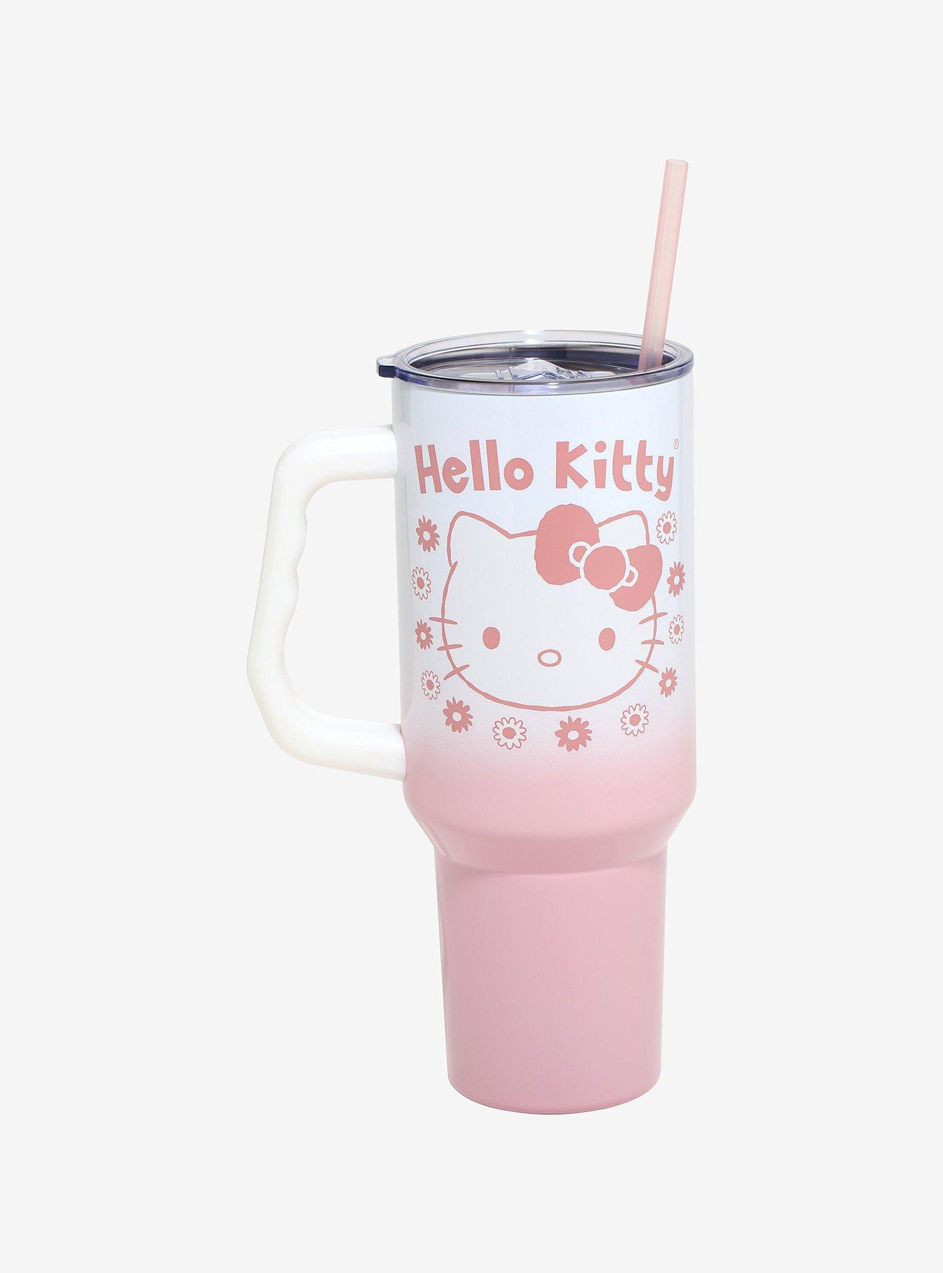 Hello Kitty Flowers Ombre Stainless Steel Travel Cup, , hi-res