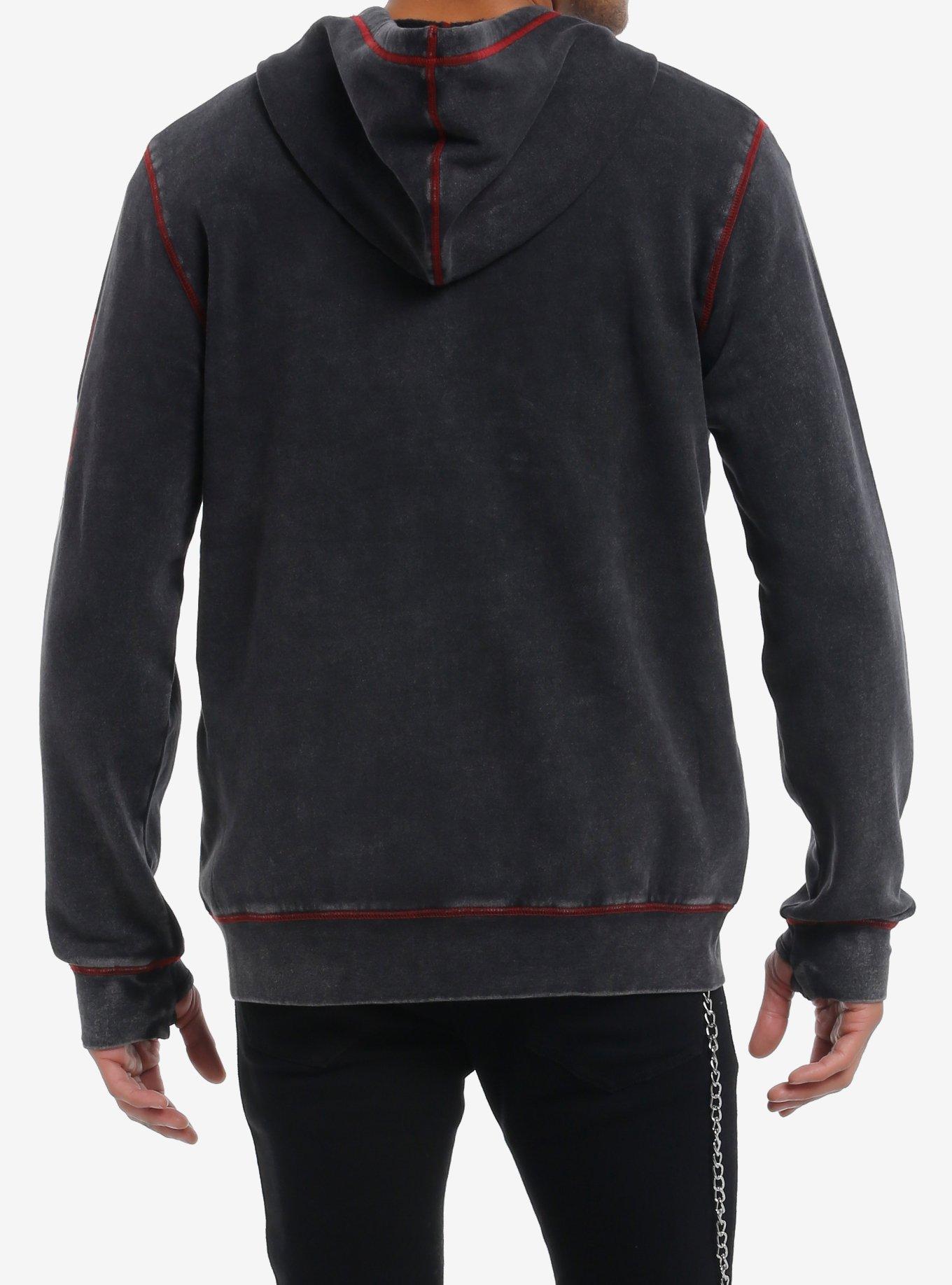The Lost Boys Patch Acid Wash Hoodie, ACID BLACK, alternate